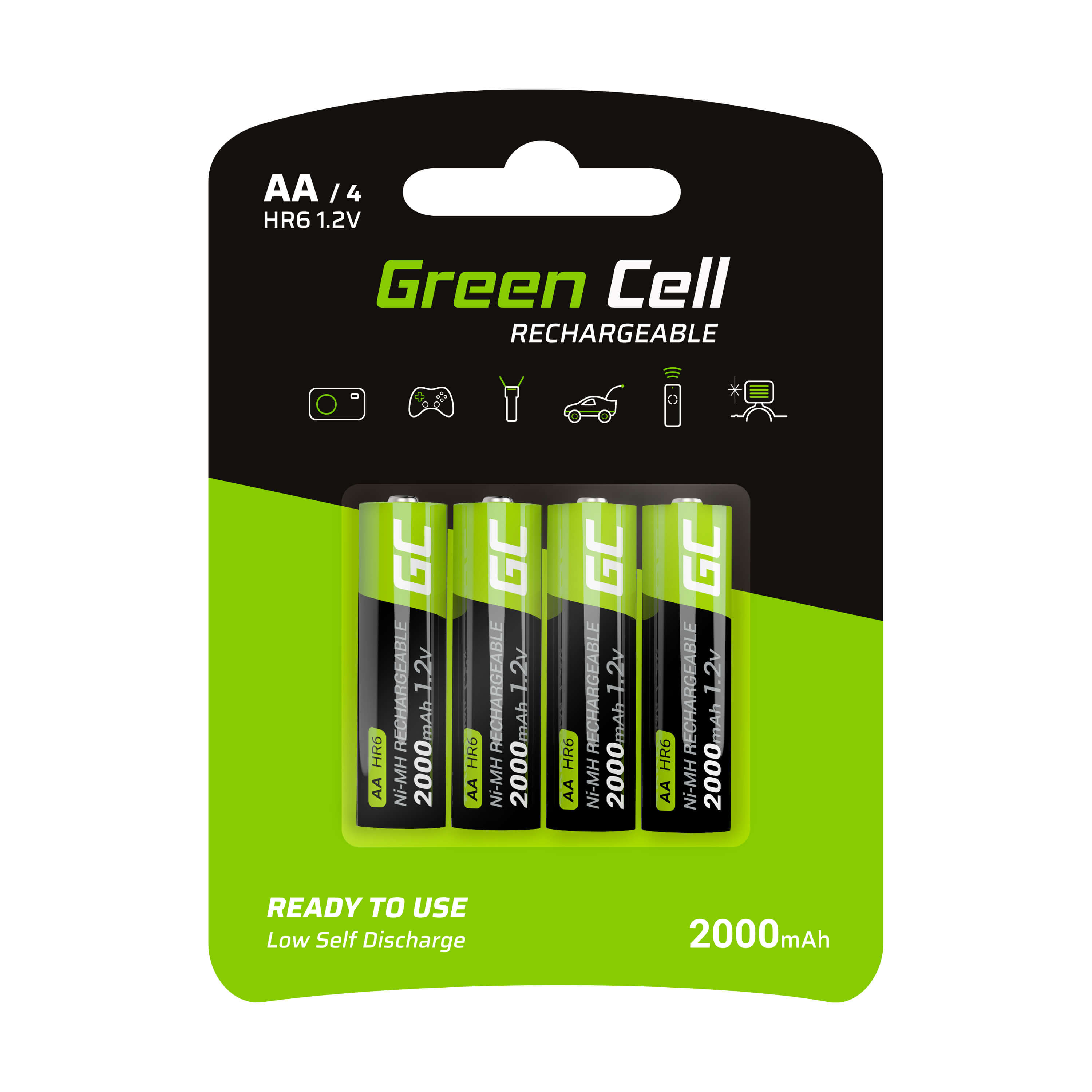 *Green Cell Dobíjecí baterie Ni-MH 4x AA HR6 2000mAh