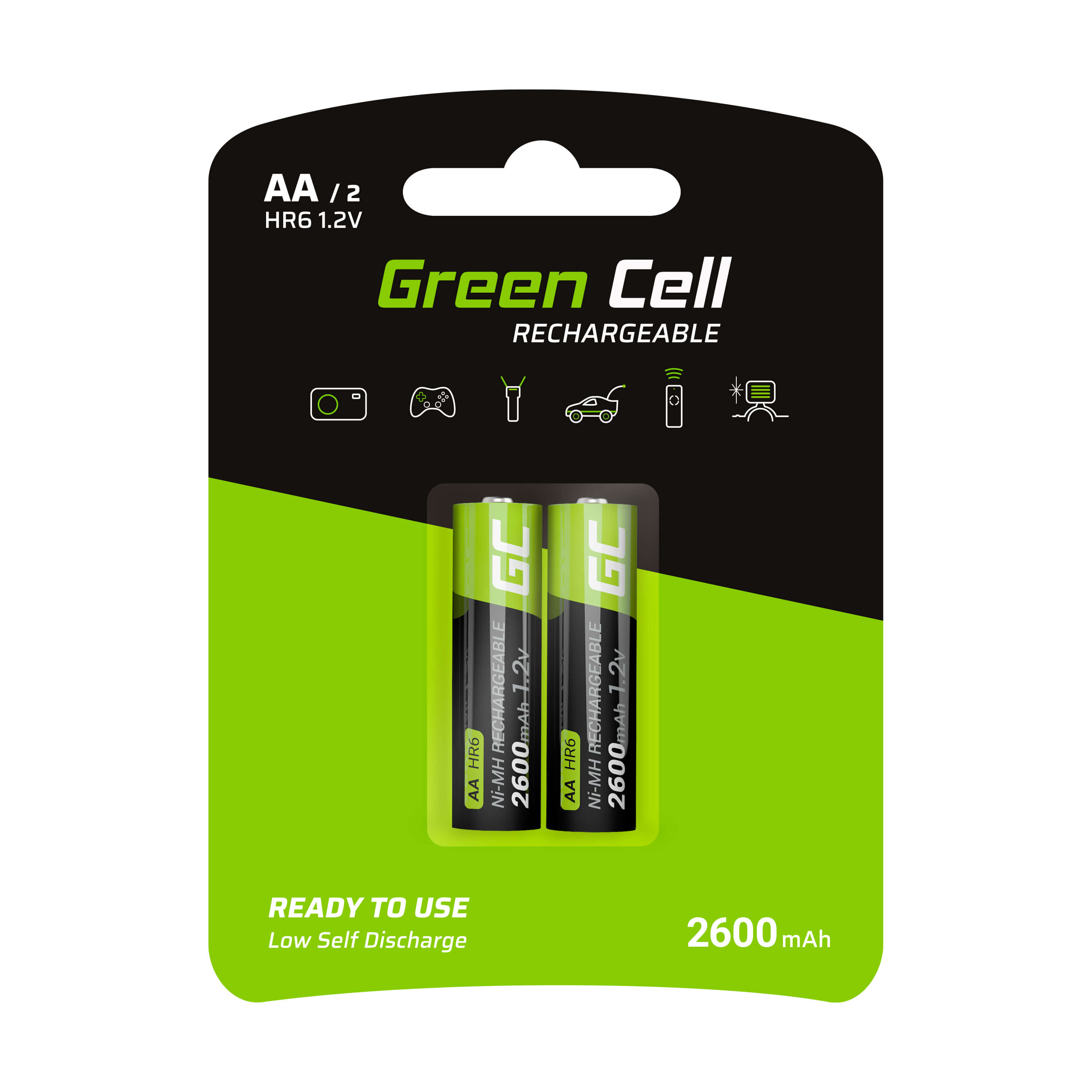 *Green Cell Dobíjecí baterie Ni-MH 2x AA HR6 2600 mAh