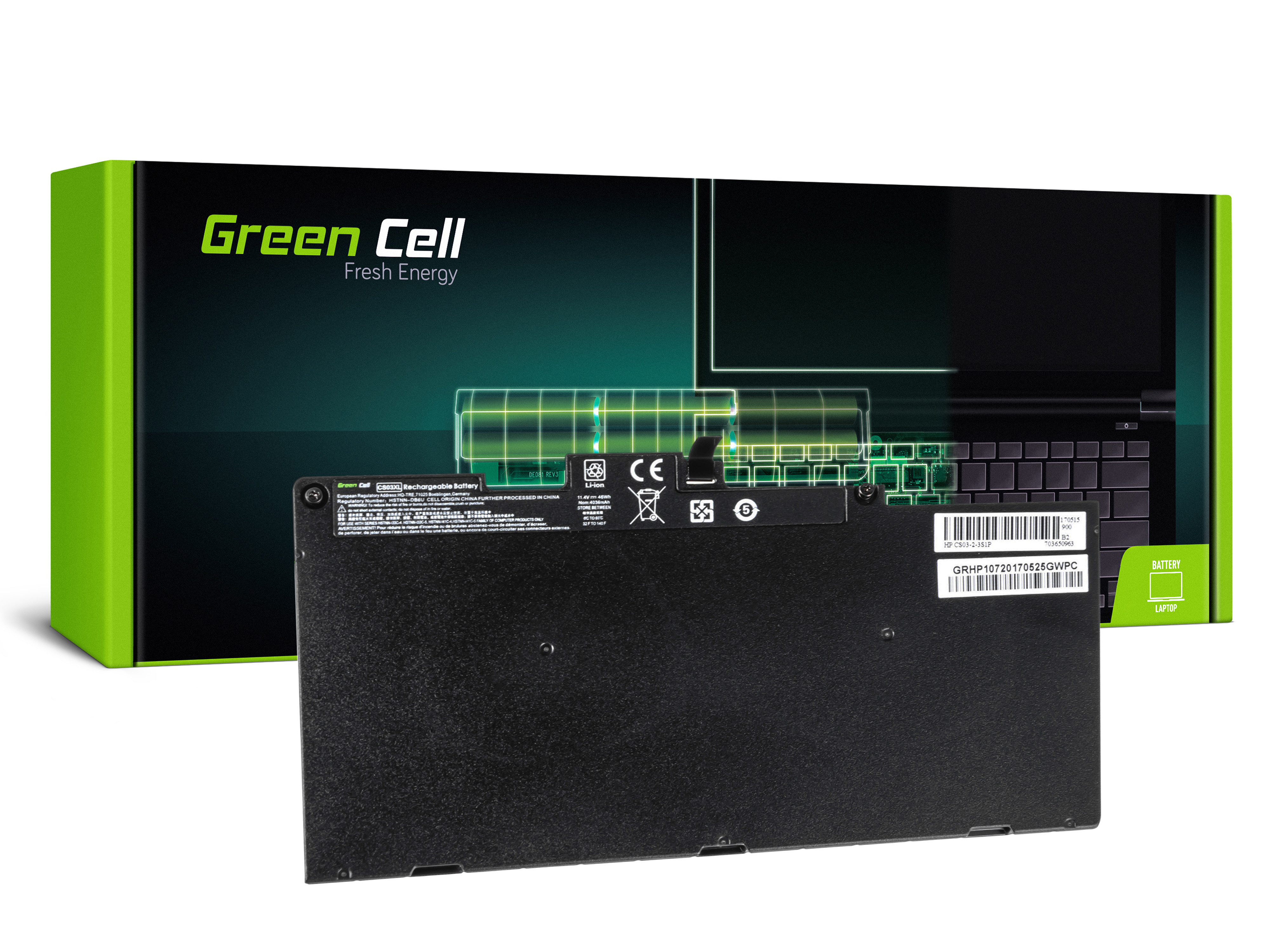 *Green Cell HP107 Baterie HP CS03XL EliteBook 745 G3 755 G3 840 G3 848 G3, ZBook G3 3400mAh Li-Pol