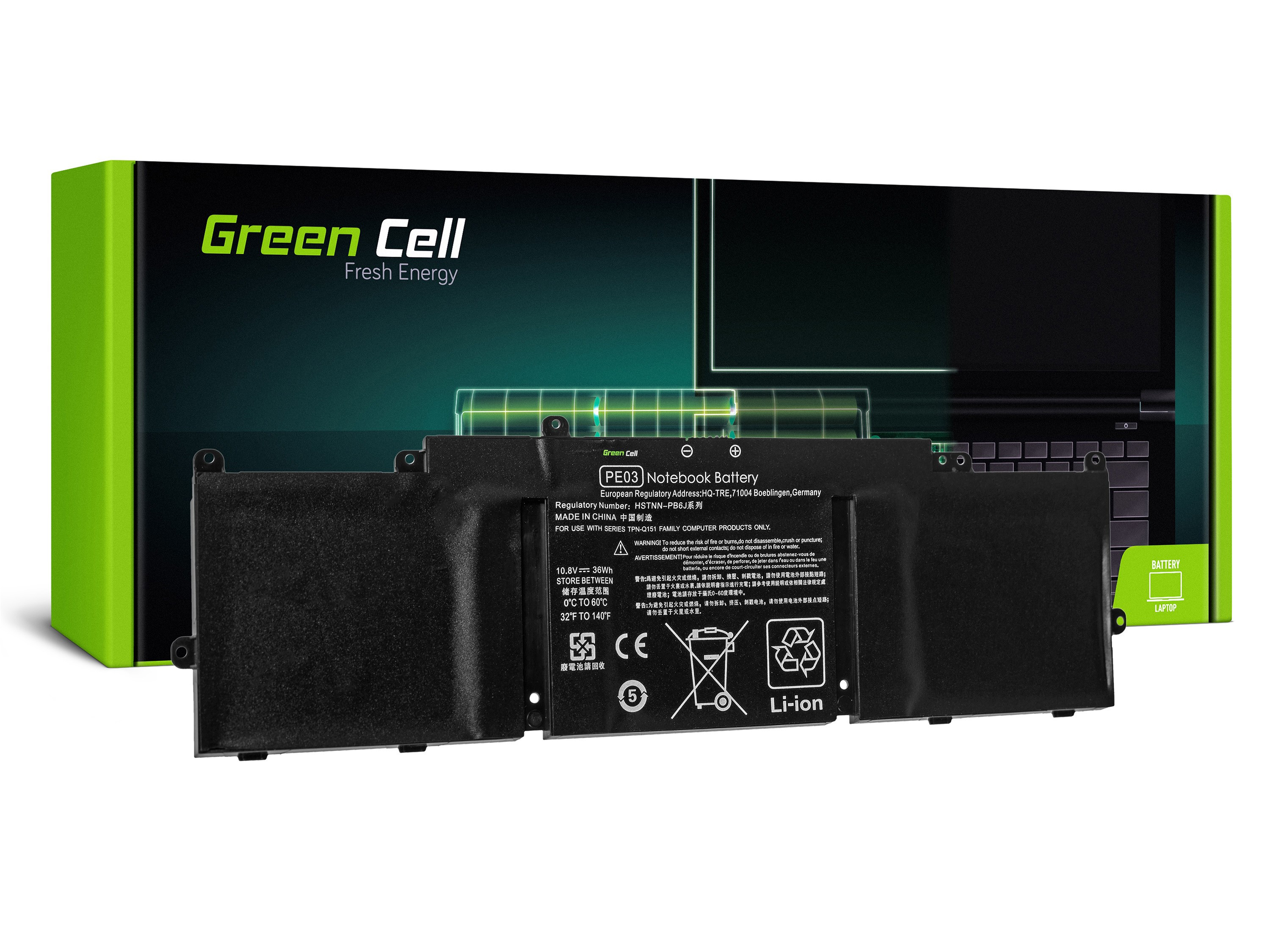 Green Cell HP109 Baterie HP PE03XL HSTNN-LB6M 766801-421 767068-005 HP Chromebook 11 G3 G4 11-2100 11-2200 3300mAh Li-Pol
