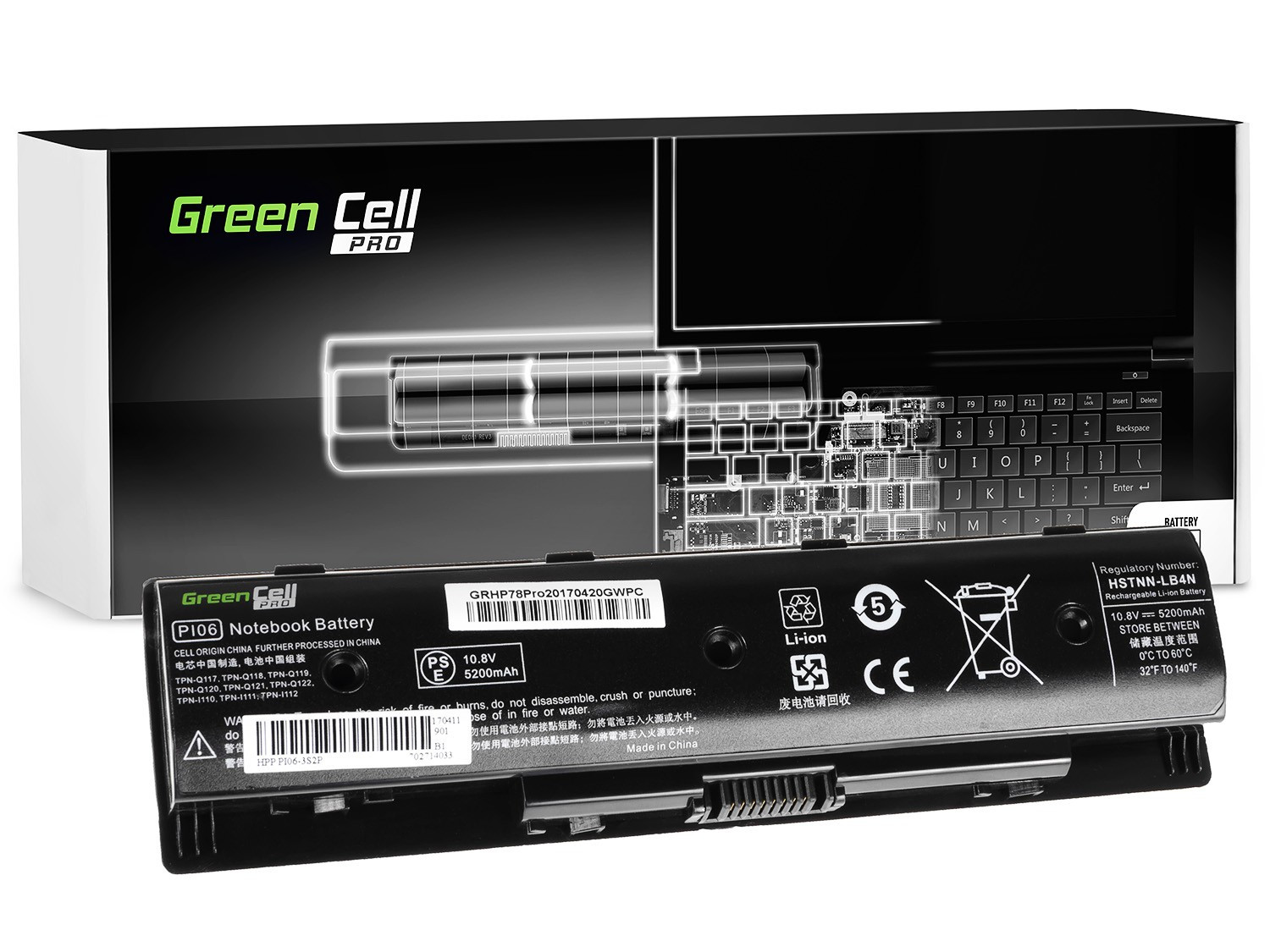 Green Cell HP78PRO Baterie HP PI06/PI06XL HP Pavilion 15 17 Envy 15 17 M7 5200mAh Li-ion