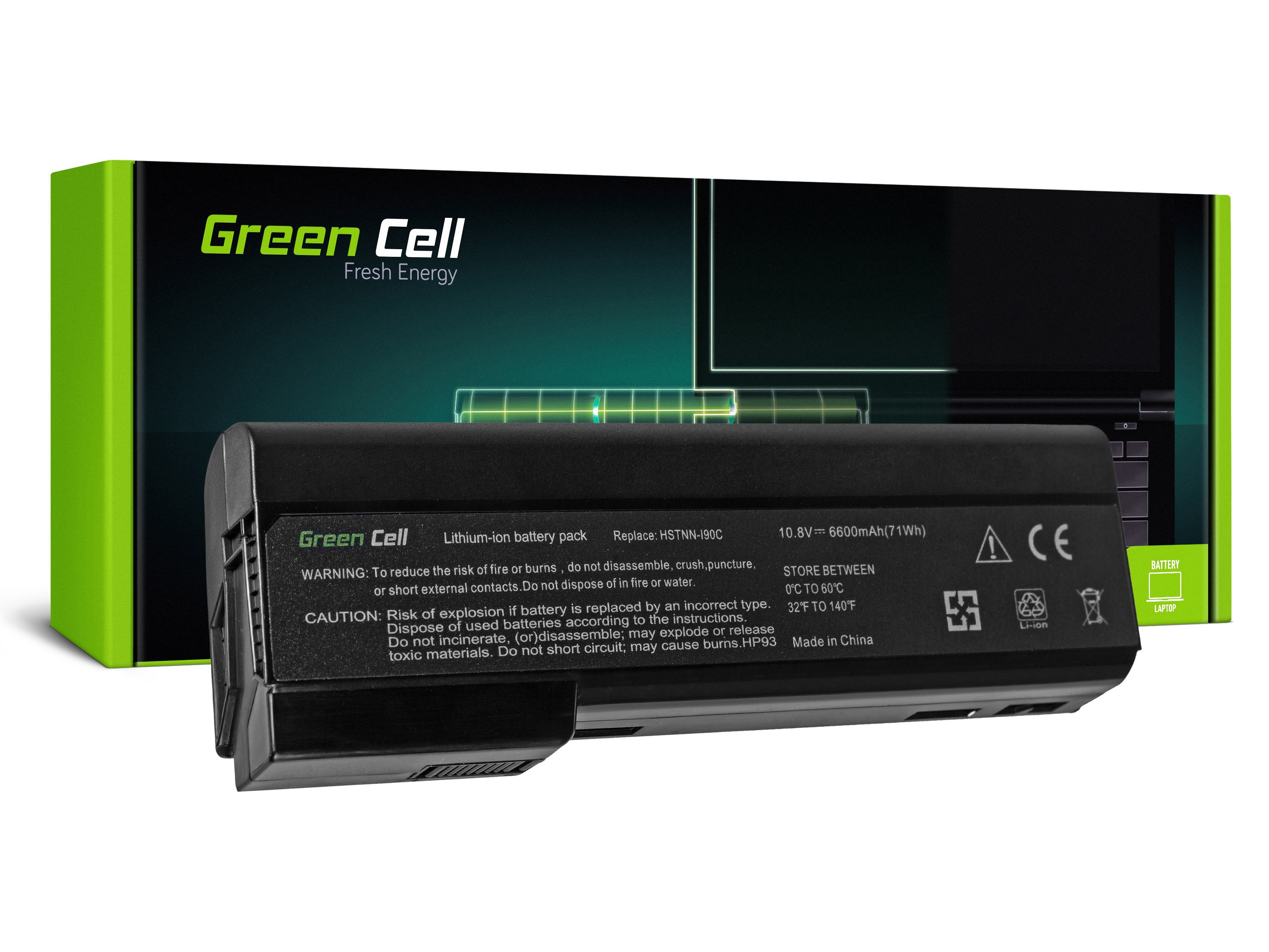 *Green Cell HP93 Baterie HP CC06XL CC09 HP EliteBook 8460p 8560p 8560w ProBook 6460b 6560b 6570b 6600mAh Li-ion