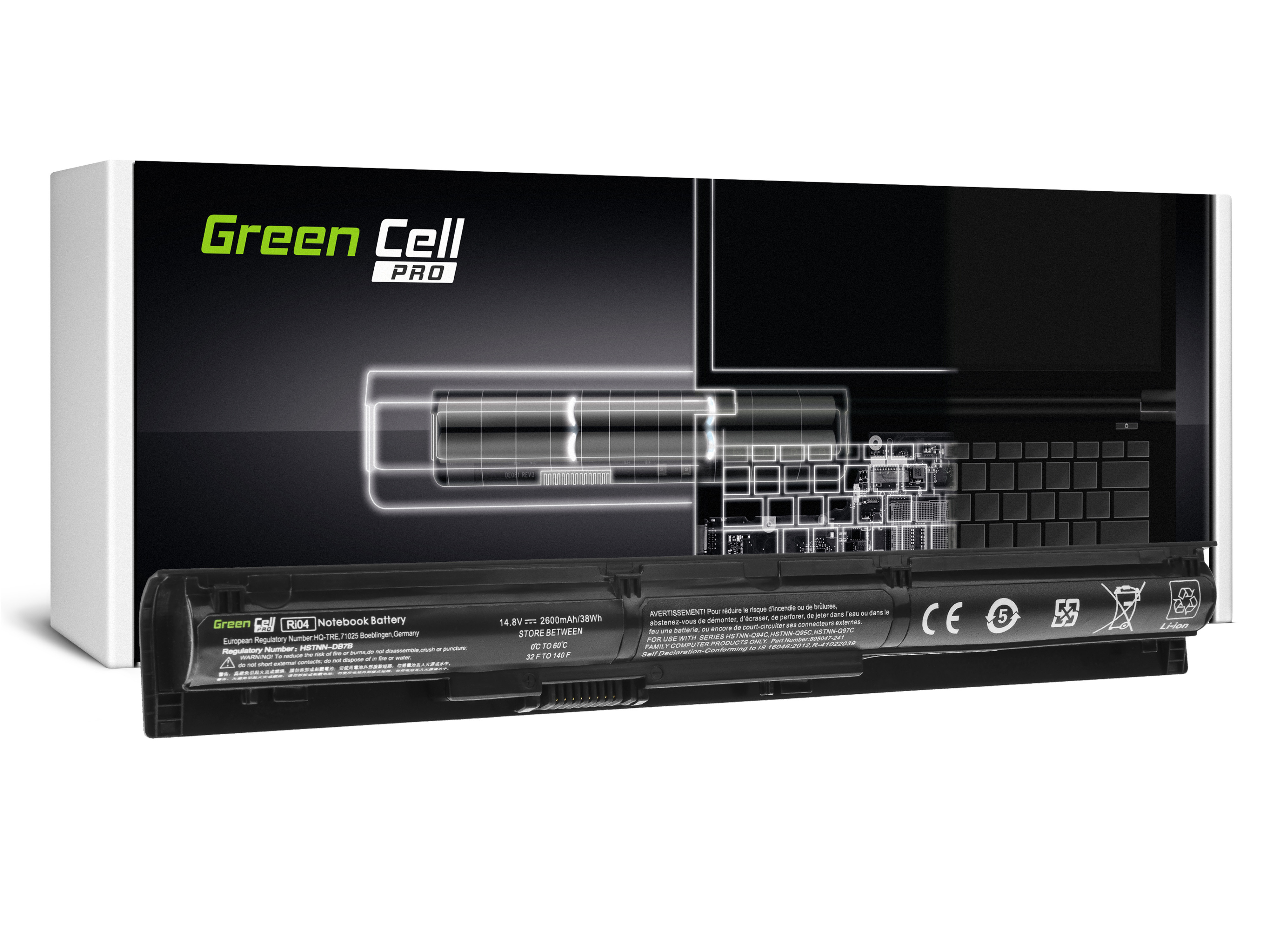 *Green Cell HP96PRO Baterie HP RI04 805294-001 do HP ProBook 450 G3 455 G3 470 G3 2600mAh Li-ion