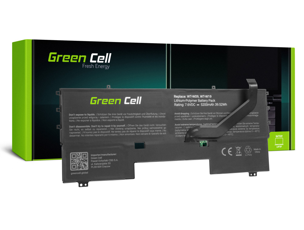 Green Cell akkumulátor Huawei MateBook X HB54A9Q3ECW / 7,6V 5200mAh