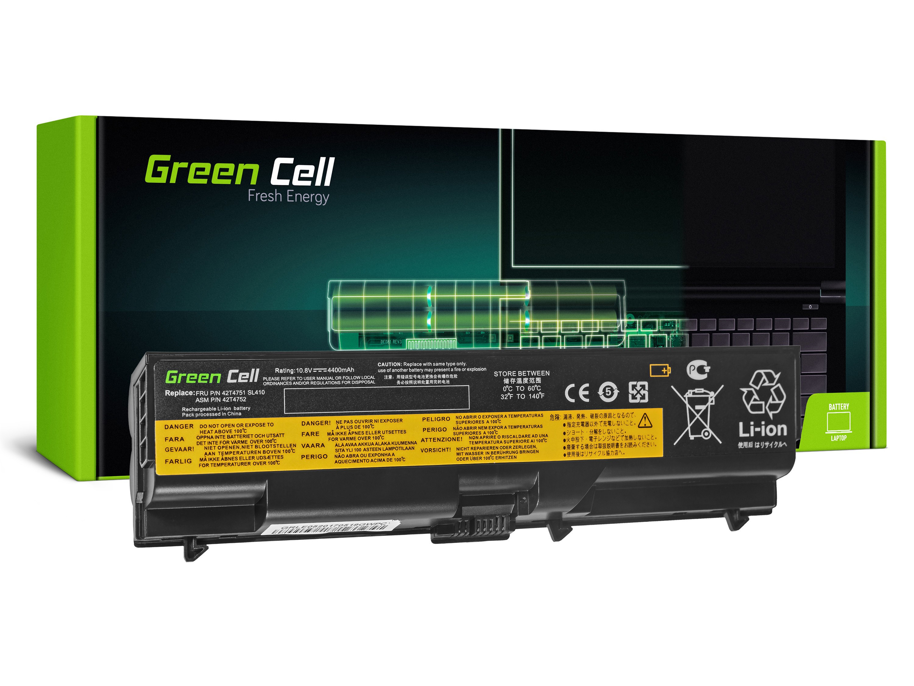 *Green Cell LE05 Baterie Lenovo IBM Thinkpad SL410 SL510 T410 T510 4400mAh Li-ion