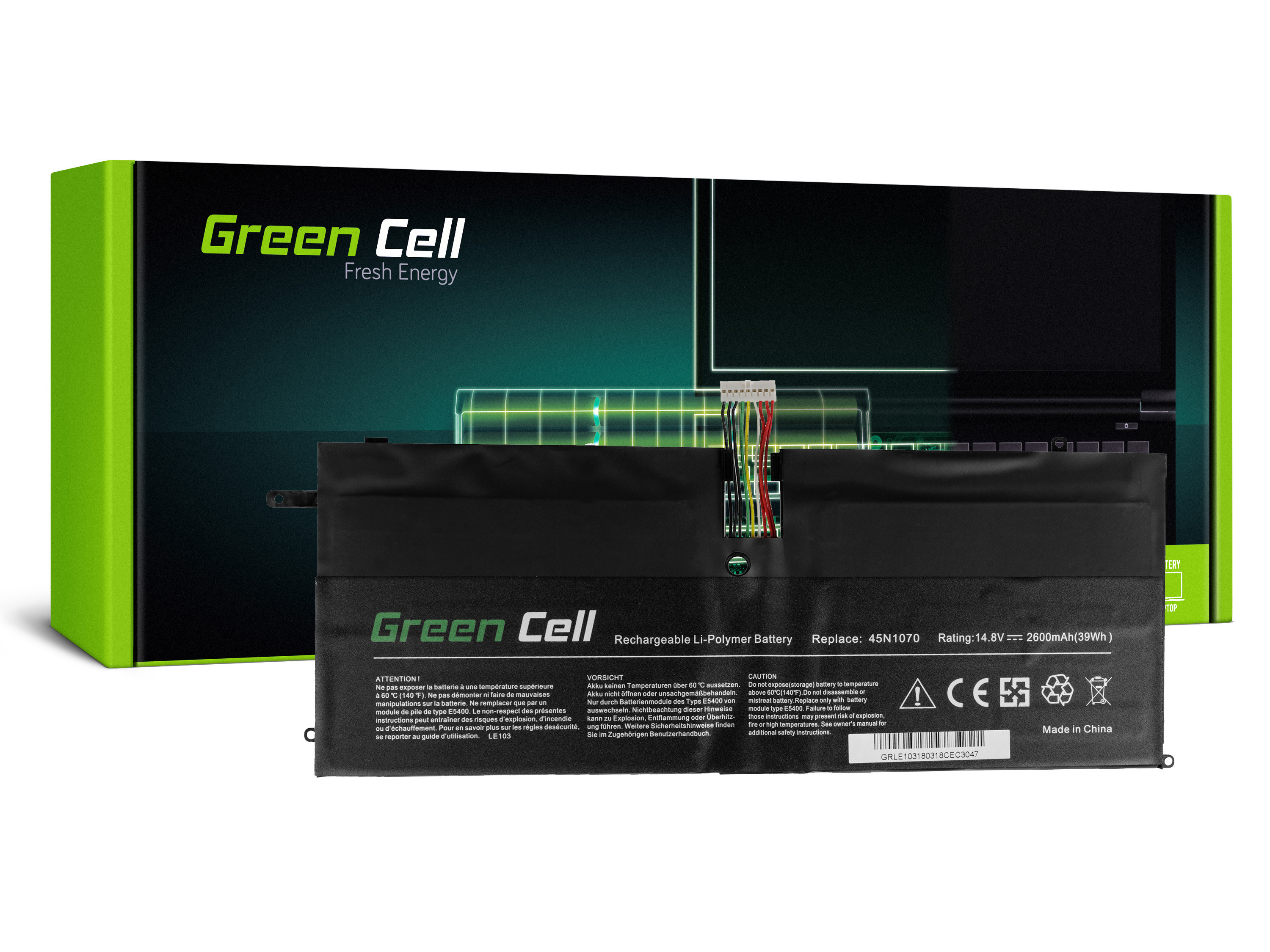 Green Cell LE103 Baterie Lenovo 45N1070 45N1071 Lenovo ThinkPad X1 Carbon 1 2600mAh Li-Pol
