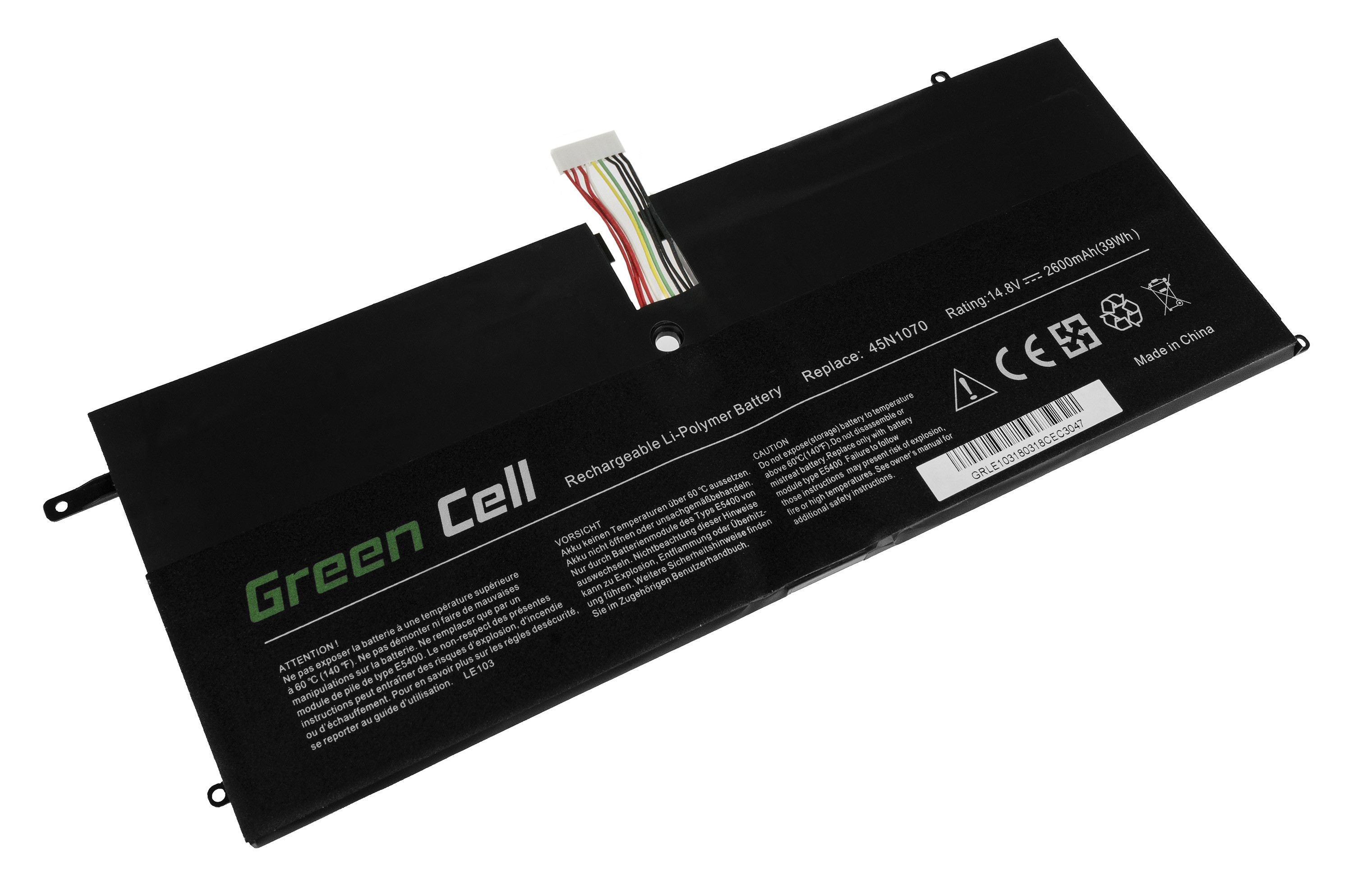 Green Cell LE103 Baterie Lenovo 45N1070 45N1071 Lenovo ThinkPad X1 Carbon 1 2600mAh Li-Pol