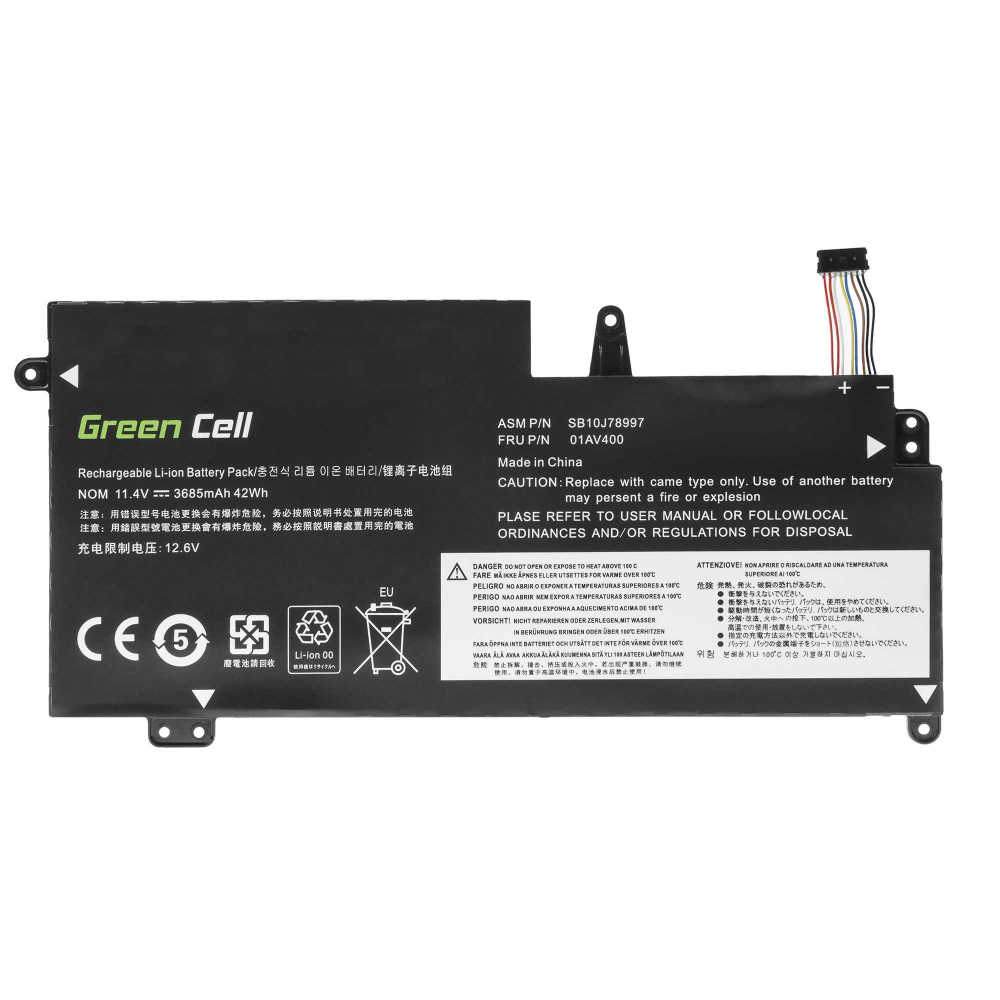 Green Cell LE129 Baterie Lenovo ThinkPad 13 3685mAh Li-Pol – neoriginální