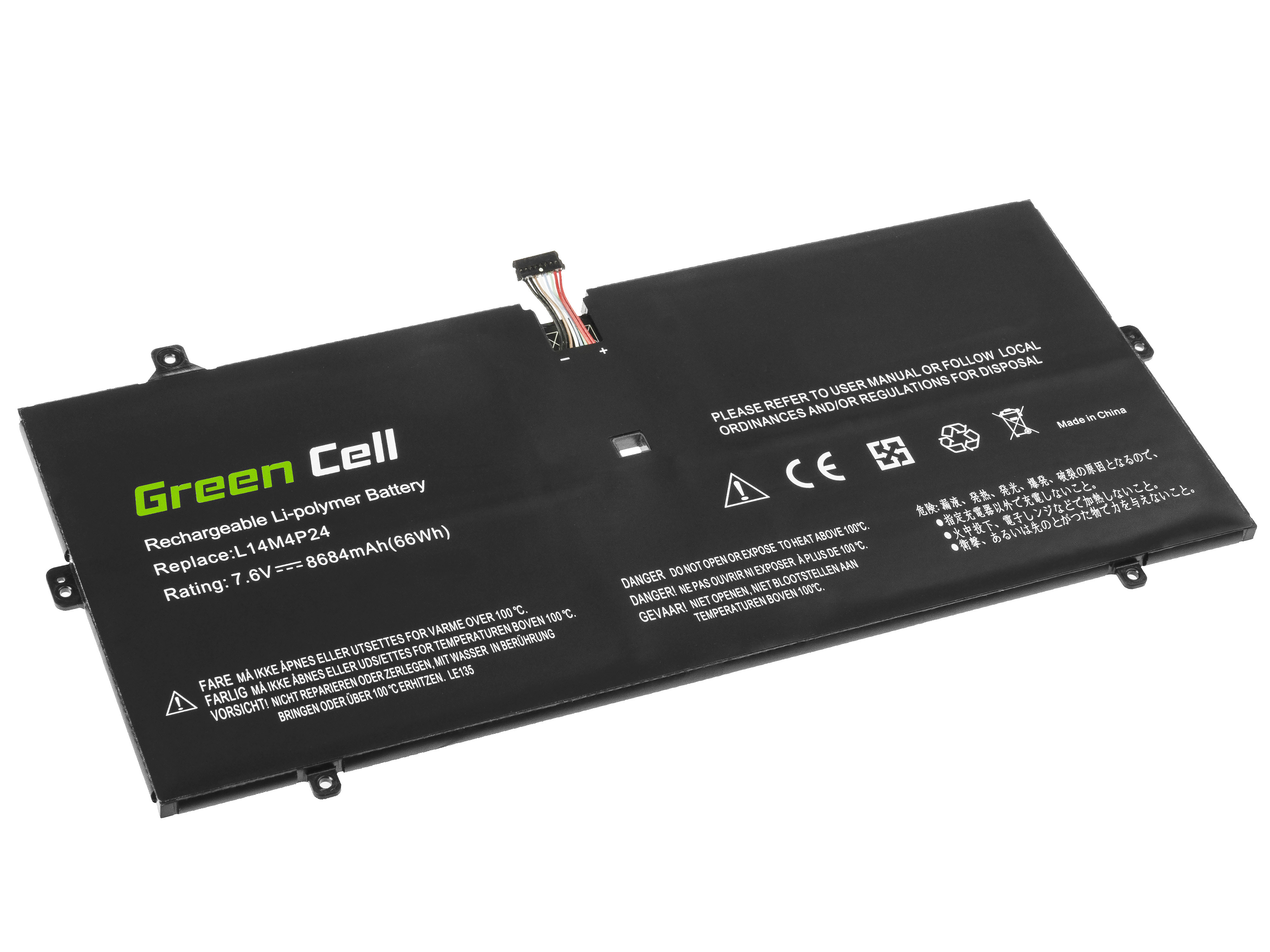 Green Cell LE135 Baterie Lenovo L14L4P24 pro Lenovo Yoga 900-13ISK 900-13ISK2 8684mAh Li-Pol
