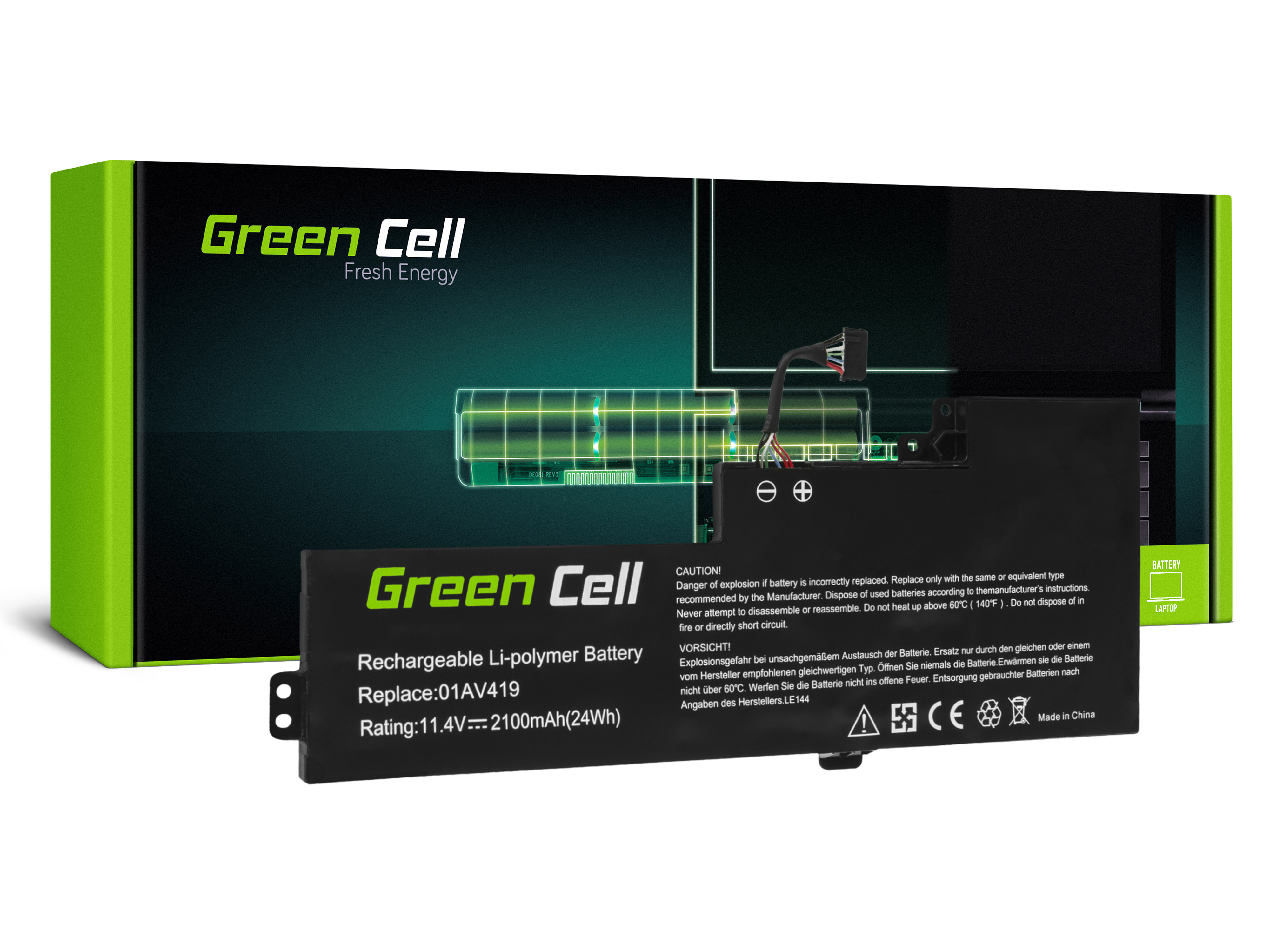 Green Cell LE144 Baterie Lenovo 01AV419 01AV420 01AV421 01AV489 pro Lenovo ThinkPad T470 T480 A475 A485 2100mAh Li-Pol – neoriginální