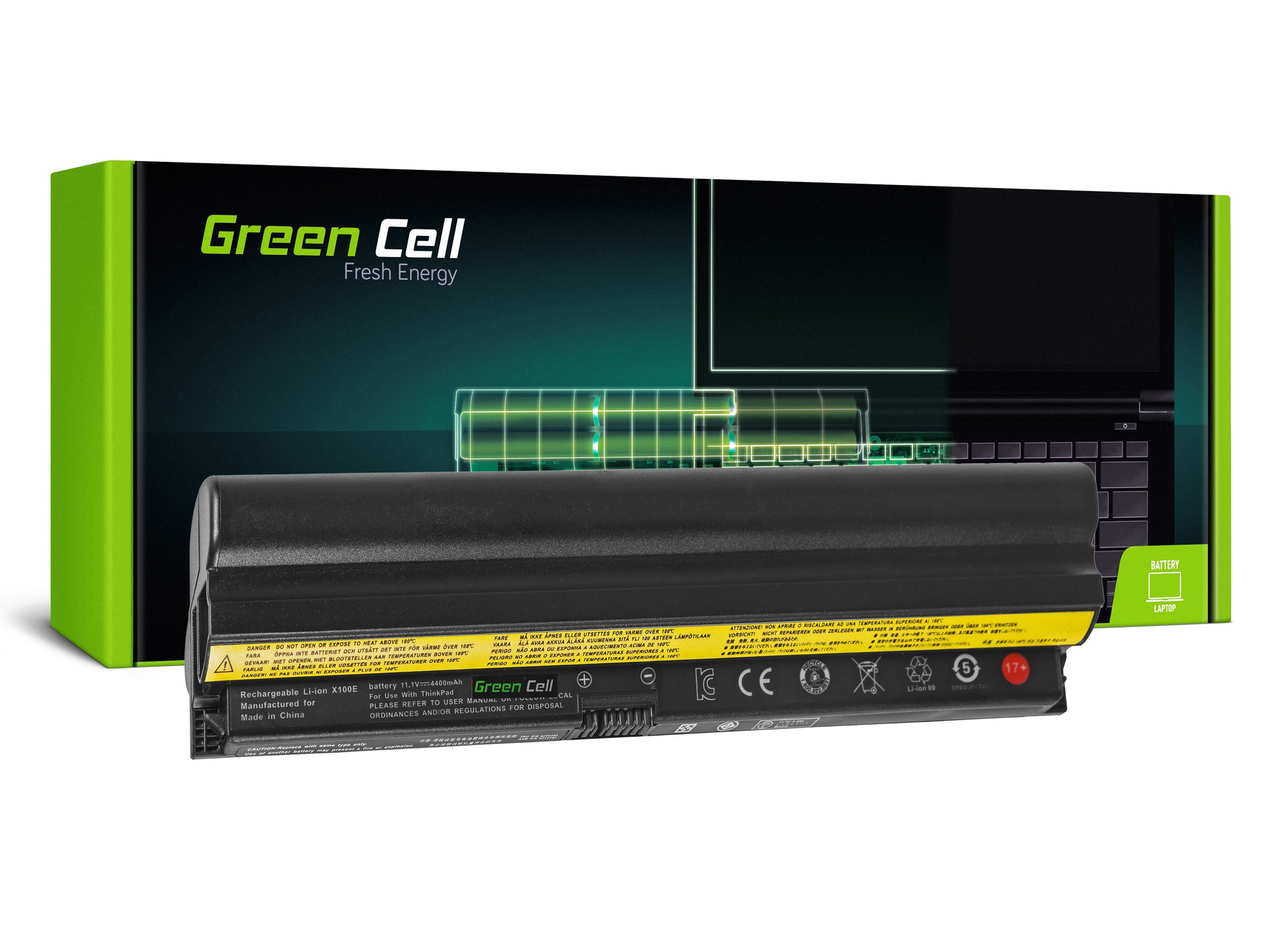 Green Cell LE15 Baterie Lenovo ThinkPad X100e X120 X120e, Edge E10 11 4400mAh Li-Ion