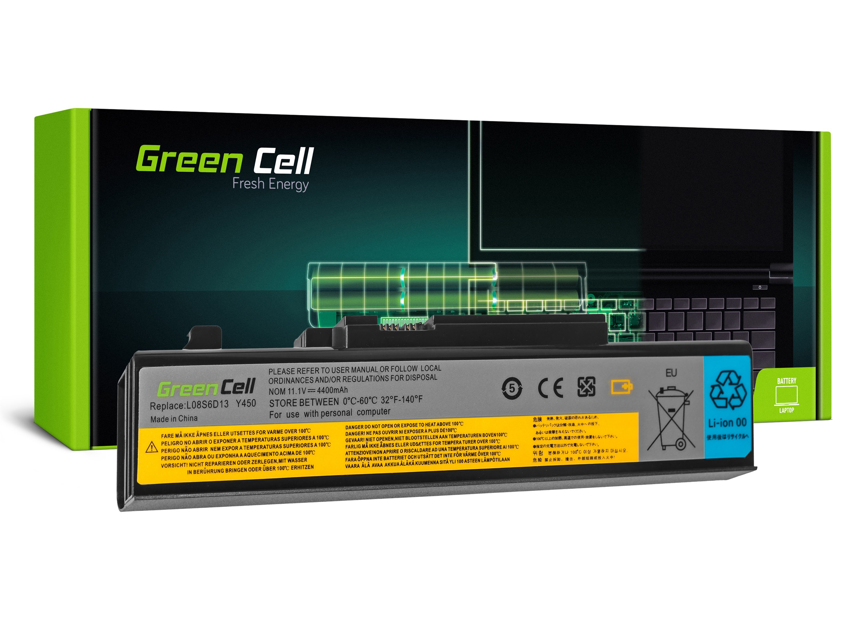 Green Cell LE19 Baterie Lenovo IBM Ideapad Y450 Y450A Y550 Y550A Y550P 4400mAh Li-ion