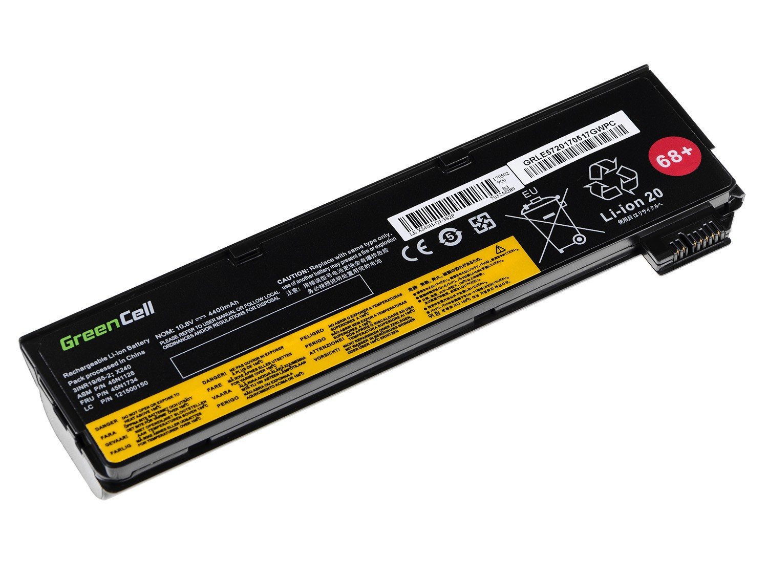 *Green Cell LE57 Baterie Lenovo ThinkPad L450 T440 T440s T450 T450s T550 X240 X240s X250 4400mAh Li-Ion