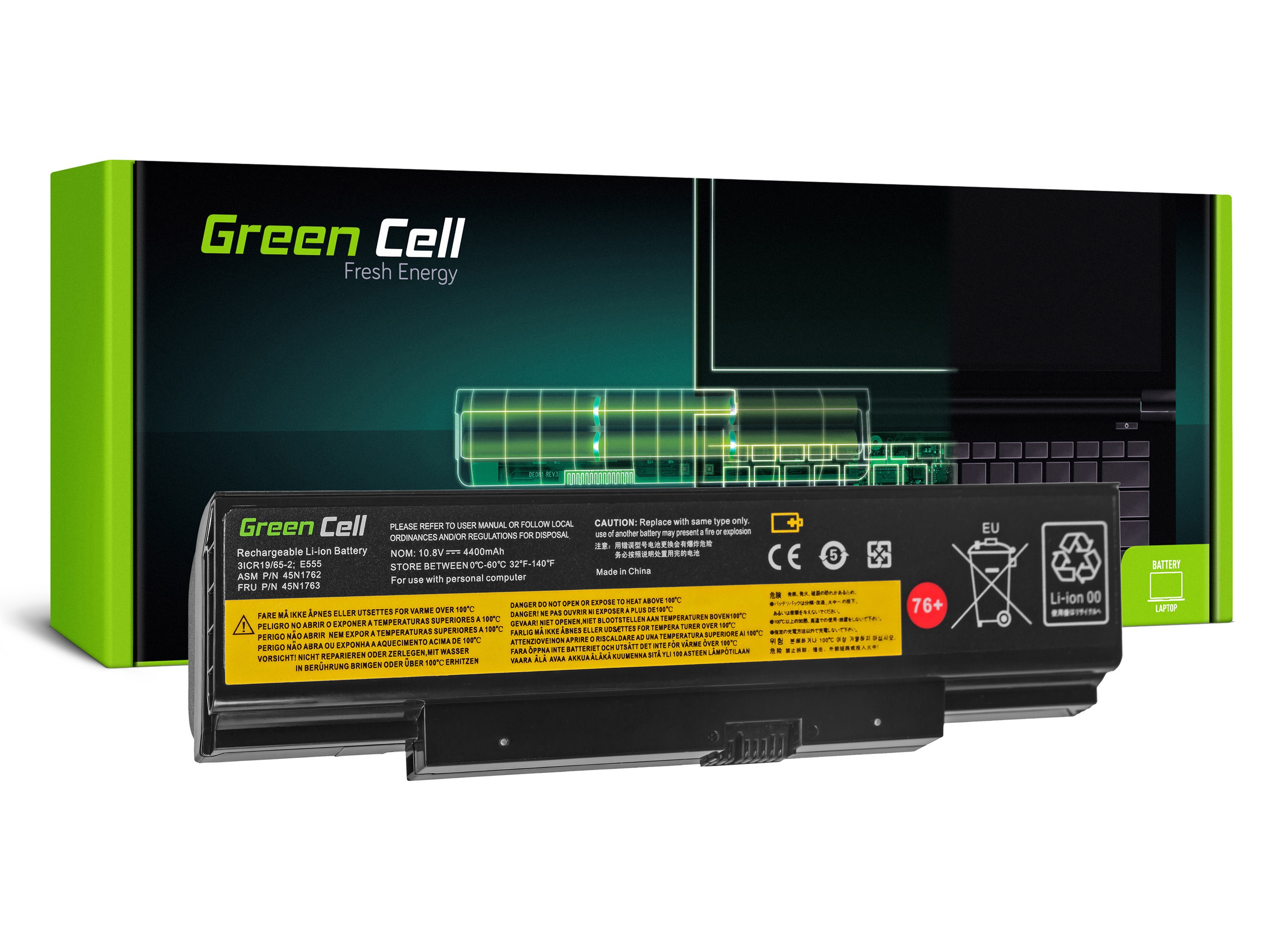 *Green Cell LE80 Baterie Lenovo ThinkPad Edge E550 E550c E555 E560 E565 4400mAh Li-ion