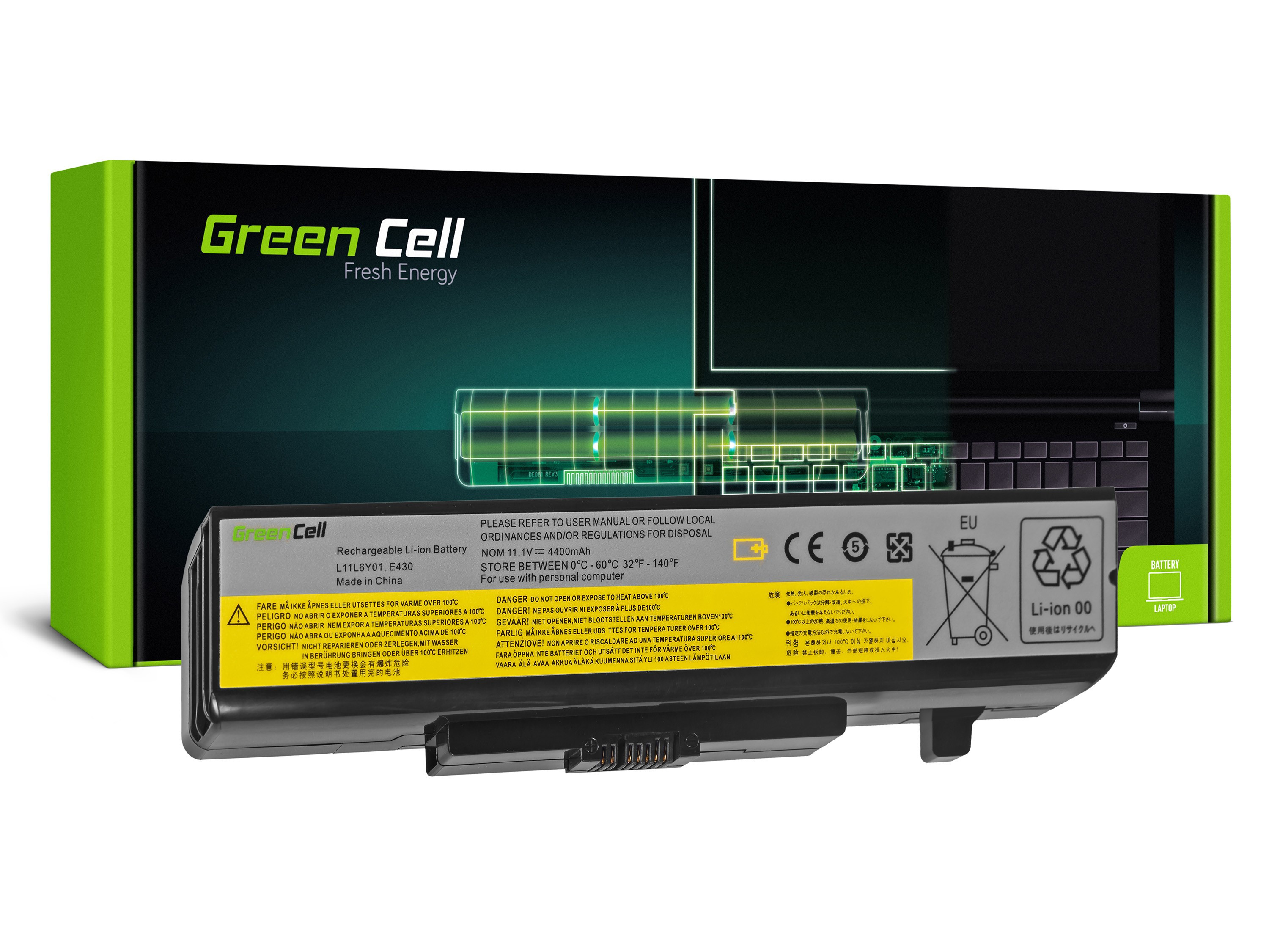 *Green Cell LE84 Baterie Lenovo L11L6Y01 L11M6Y01 Lenovo V580 E430 E440 E530 Y480 B590 4400mAh Li-ion