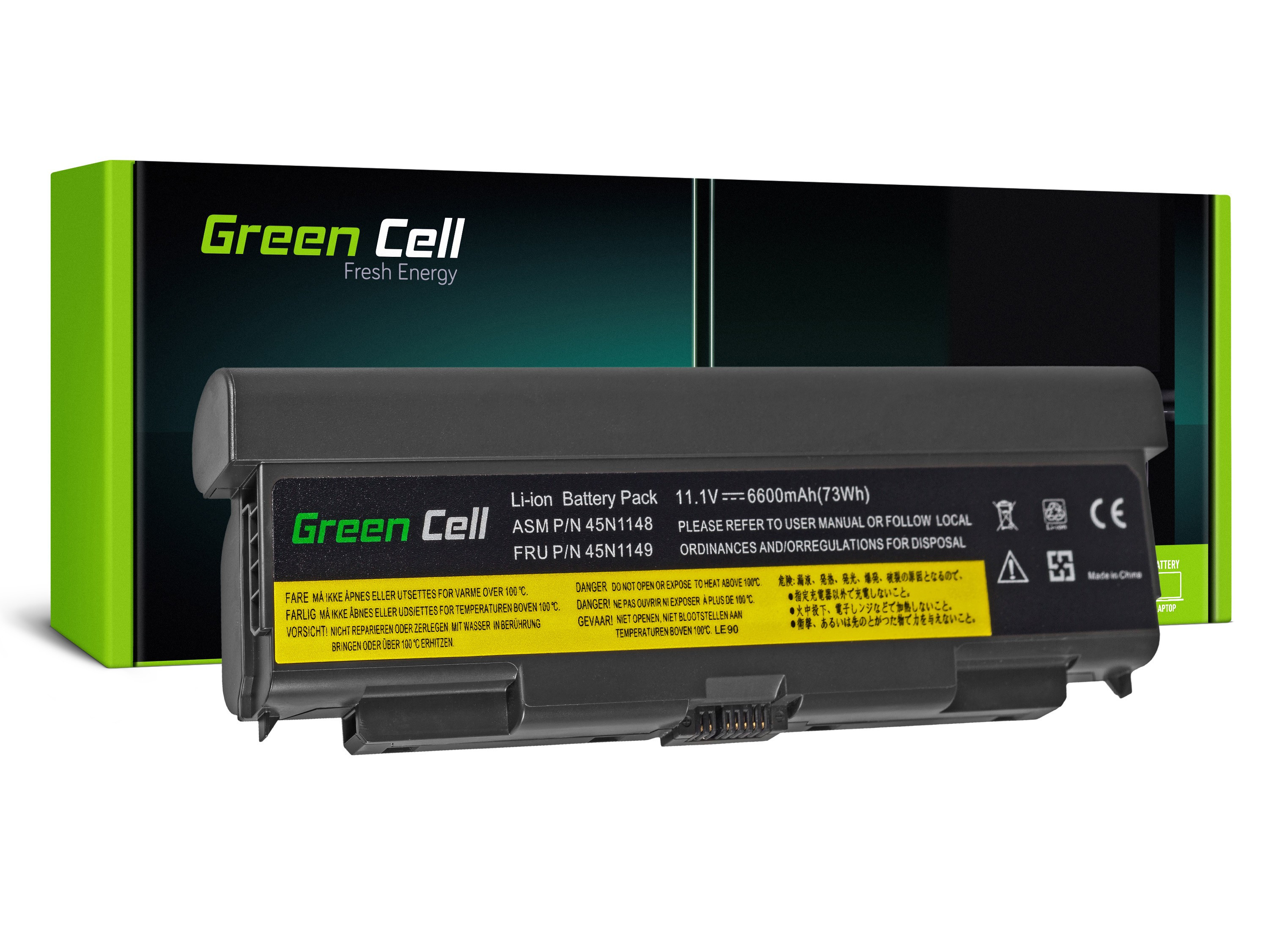 Green Cell LE90 Baterie Lenovo ThinkPad T440P T540P W540 W541 L440 L540 6600mAh Li-ion
