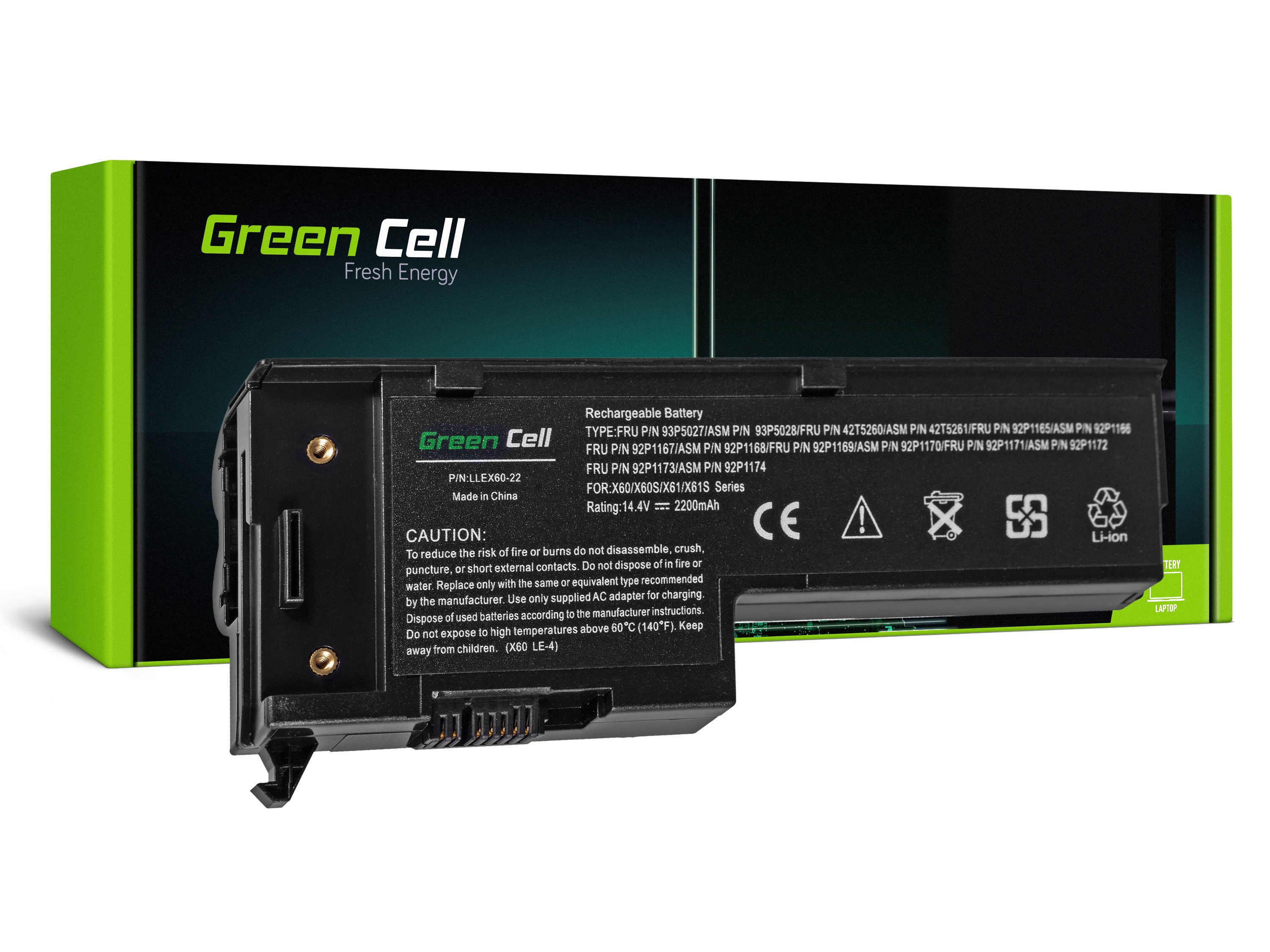 Green Cell LE92 Baterie Lenovo IBM ThinkPad X60 X60s X61 X61s 2200mAh Li-ion