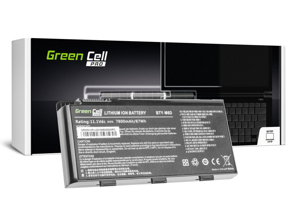 Green Cell Pro akkumulátor MSI GT60 GT70 GT660 GT680 GT683 GT780 GT783 GX660 GX680 GX780 / 11,1V 6600mAh