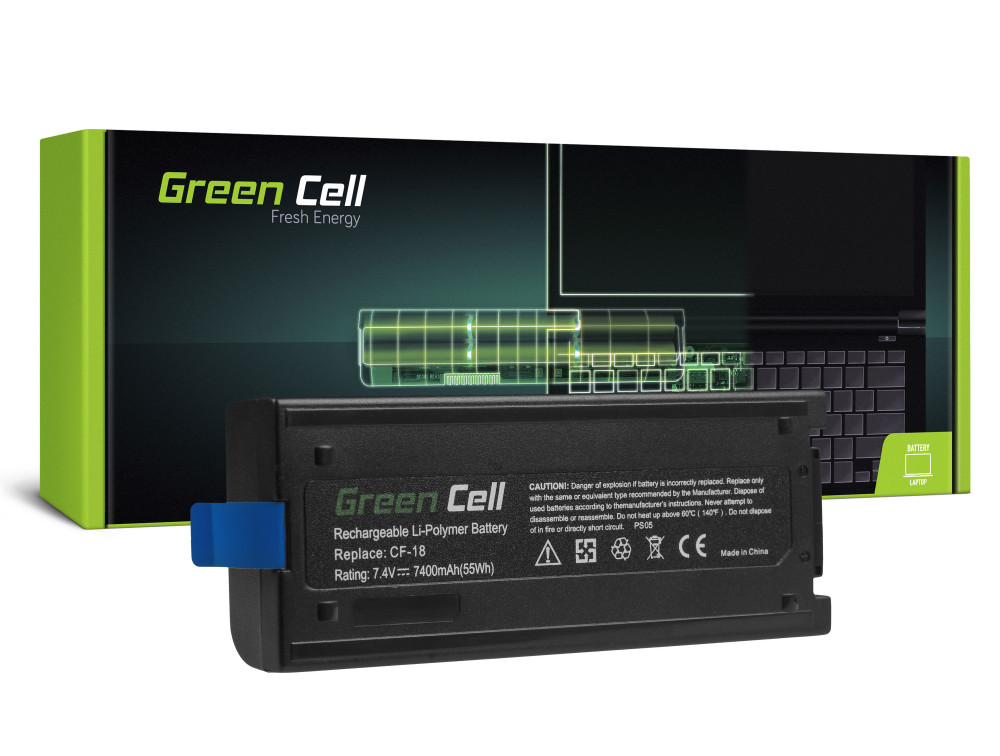 Green Cell akkumulátor Panasonic Toughbook CF-18 CF-VZSU30B / 7,4V 7400mAh