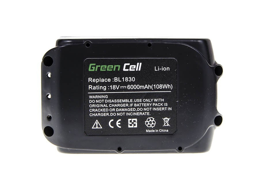 **Baterie Green Cell Makita BL1830 BL1860 194204-5 18V 6000mAh Li-ion