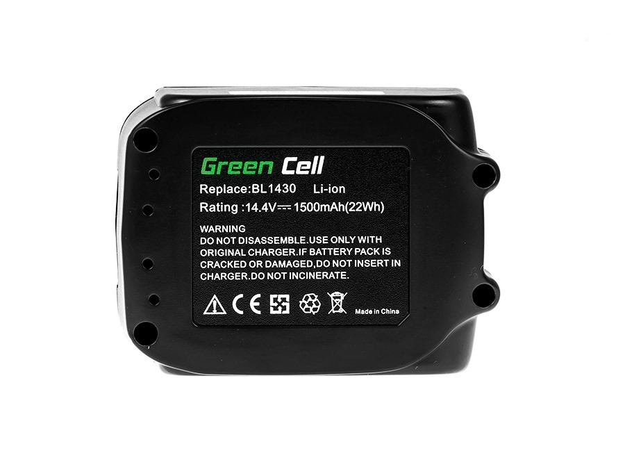 Green Cell Battery (1.5Ah 14.4V) BL1415 BL1415N BL1430 BL1440 BL1450 for Makita BDF343 BJV140Z DC18RA DC18RC DDF456 DMR106