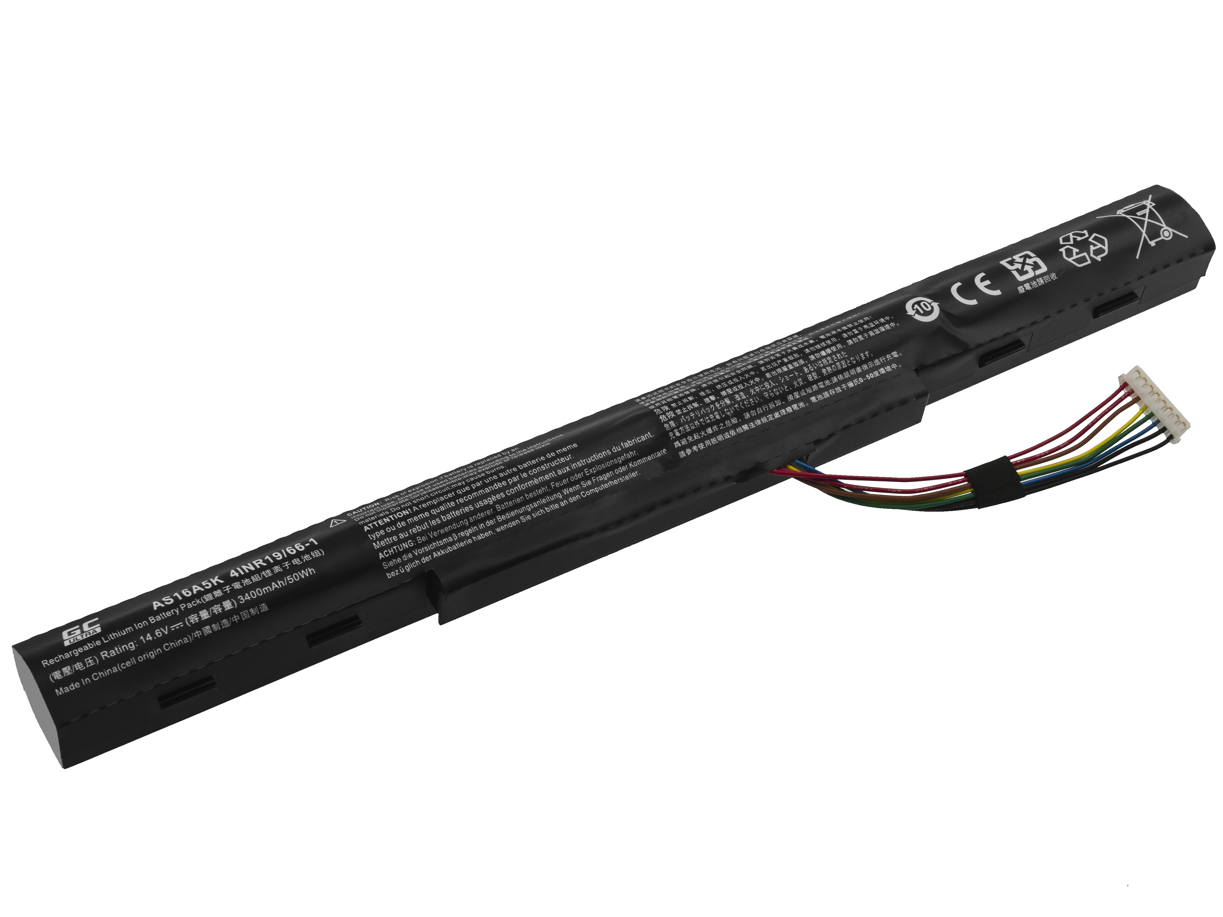 Green Cell AC51ULTRA Baterie Acer AS16A5K, Acer Aspire E15 E5-553 E5-553G E5-575 E5-575G F15 F5-573 F5-573G 3400mAh Li-Ion