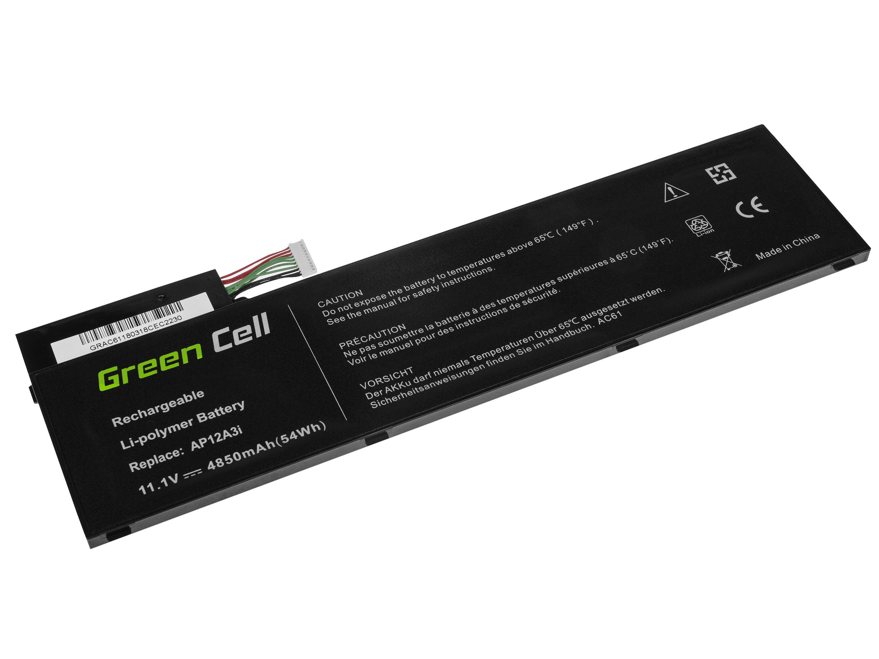 Green Cell AC61 Baterie Acer AP12A3i/AP12A4i/BT.00304.011/KT.00303.002 4850mAh Li-Pol