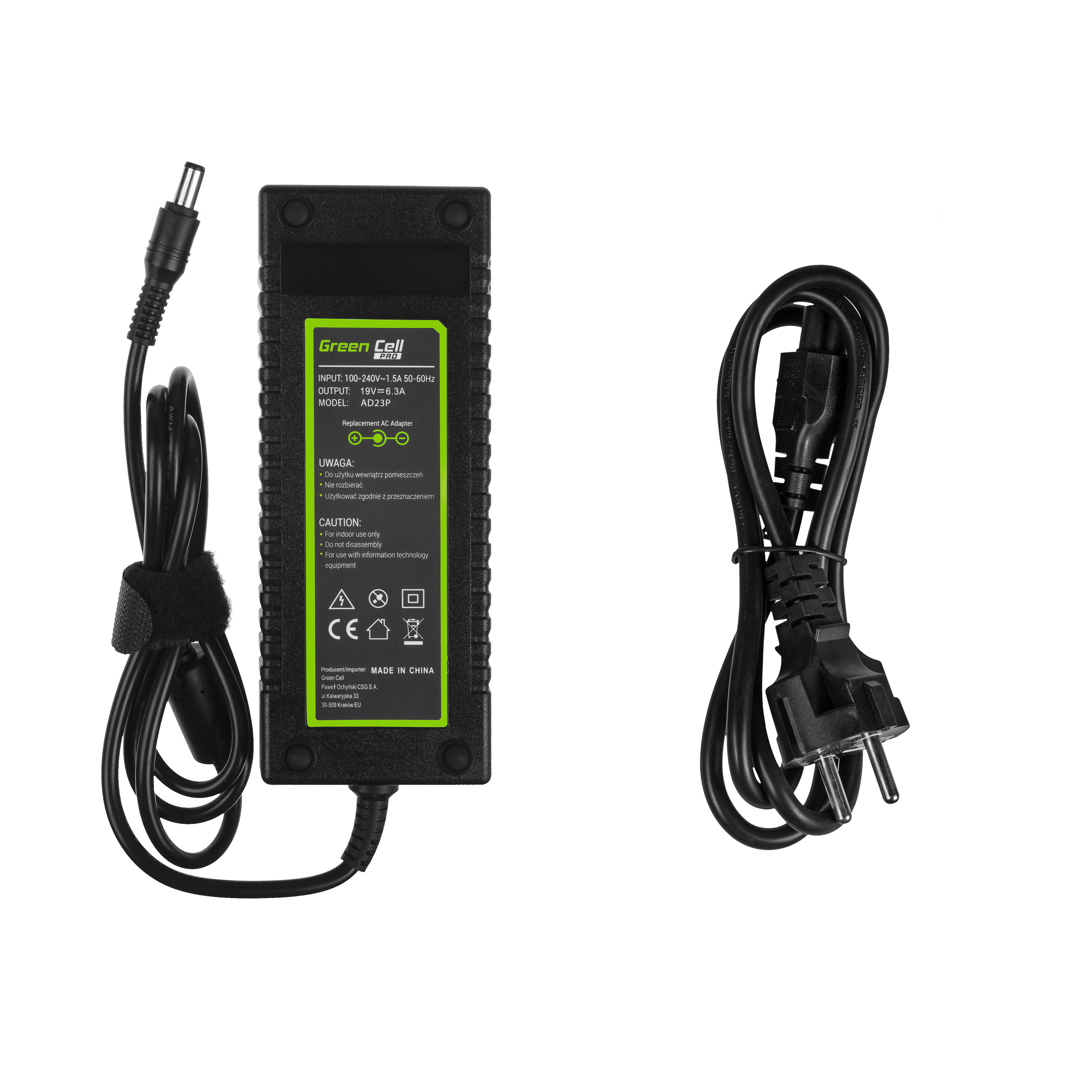 Green Cell PRO Charger / AC Adapter 19V 6.3A 120W for Toshiba Satellite A35 P10 P15 P25