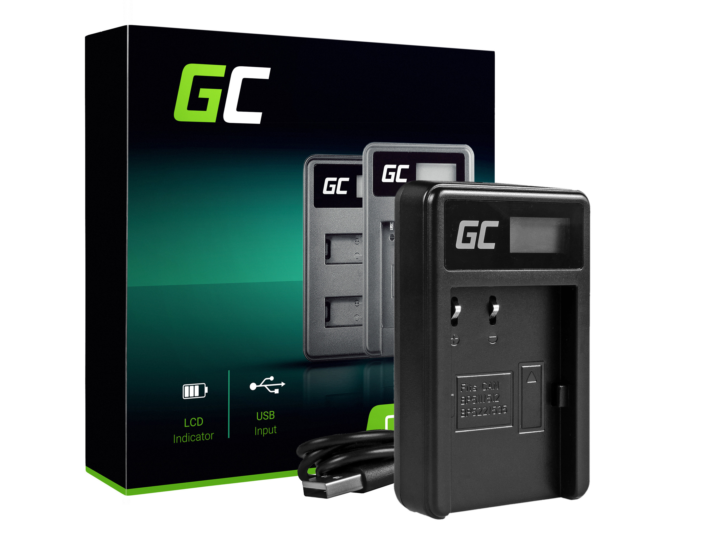 Green Cell Nabíječka CB-5L pro Canon BP-511, EOS 5D, 10D, 20D, 30D, 50D, D30, 300D, PowerShot G1, G2, G3, G5, Pro 1