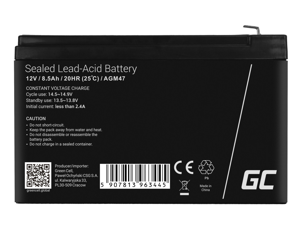 Green Cell AGM baterie 12V 8.5Ah