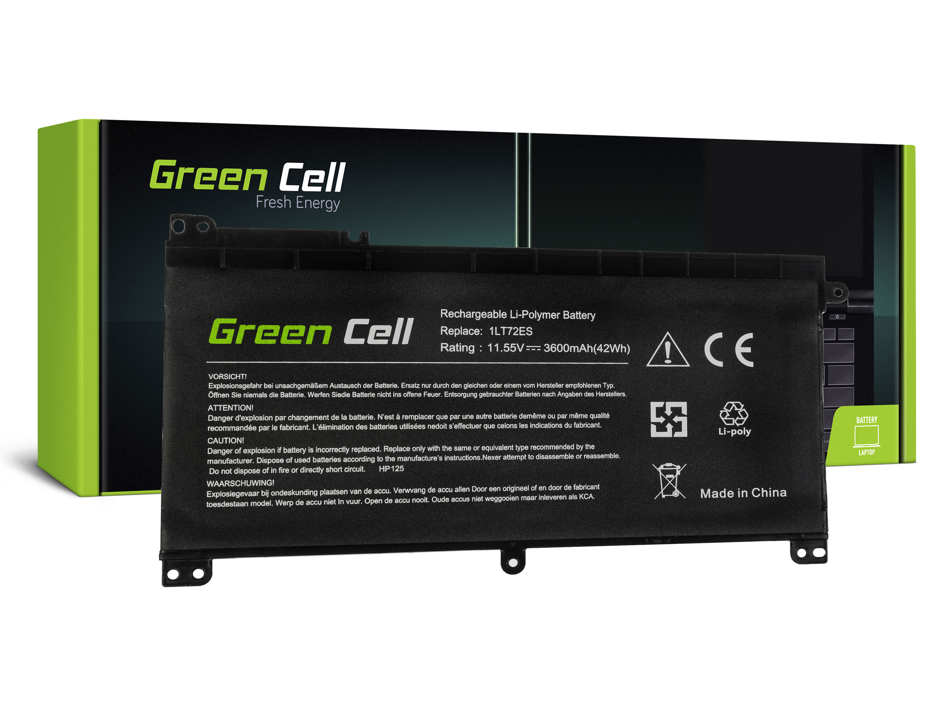 Green Cell HP125 Baterie HP BI03XL ON03XL HP Omen 15-AX HP Pavilion x360 11-U 13-U M3-U HP 14-AX 14-CB 3600mAh Li-Pol