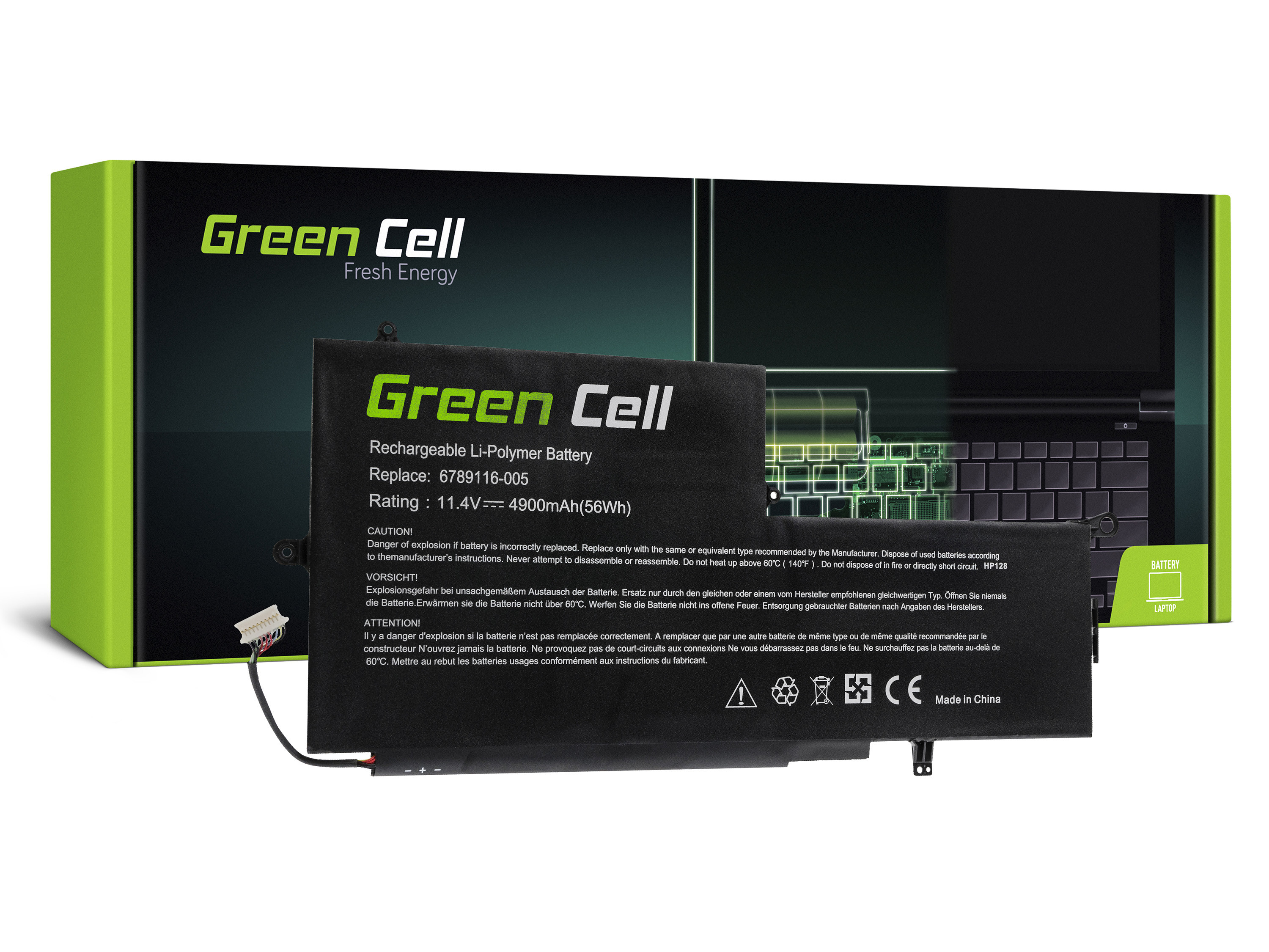 Green Cell HP128 Baterie HP PK03XL HP Envy x360 13-Y HP Spectre Pro x360 G1 G2 HP Spectre x360 13-4000 4900mAh Li-Pol