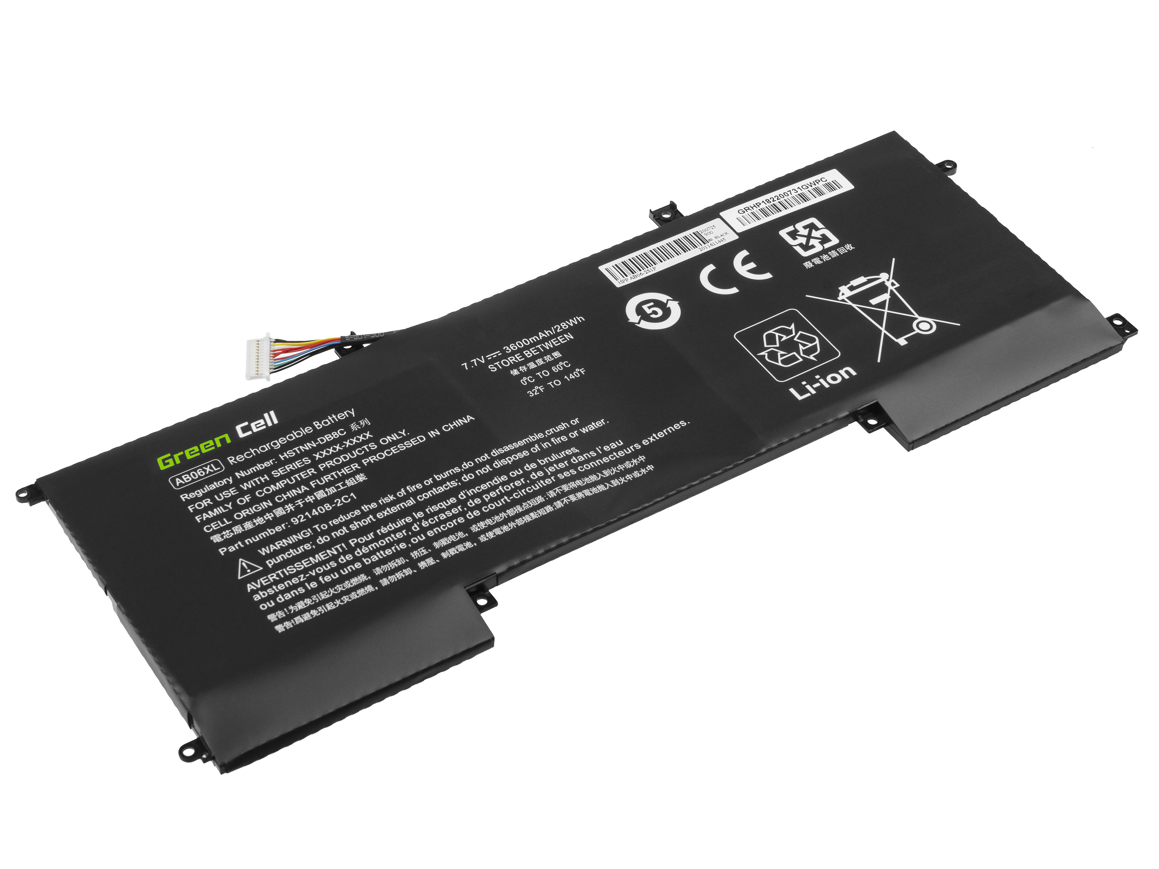 Green Cell HP182 Baterie HP AB06XL, HP Envy 13-AD102NW 13-AD015NW 13-AD008NW 13-AD100NW 13-AD101NW 3600mAh Li-Pol