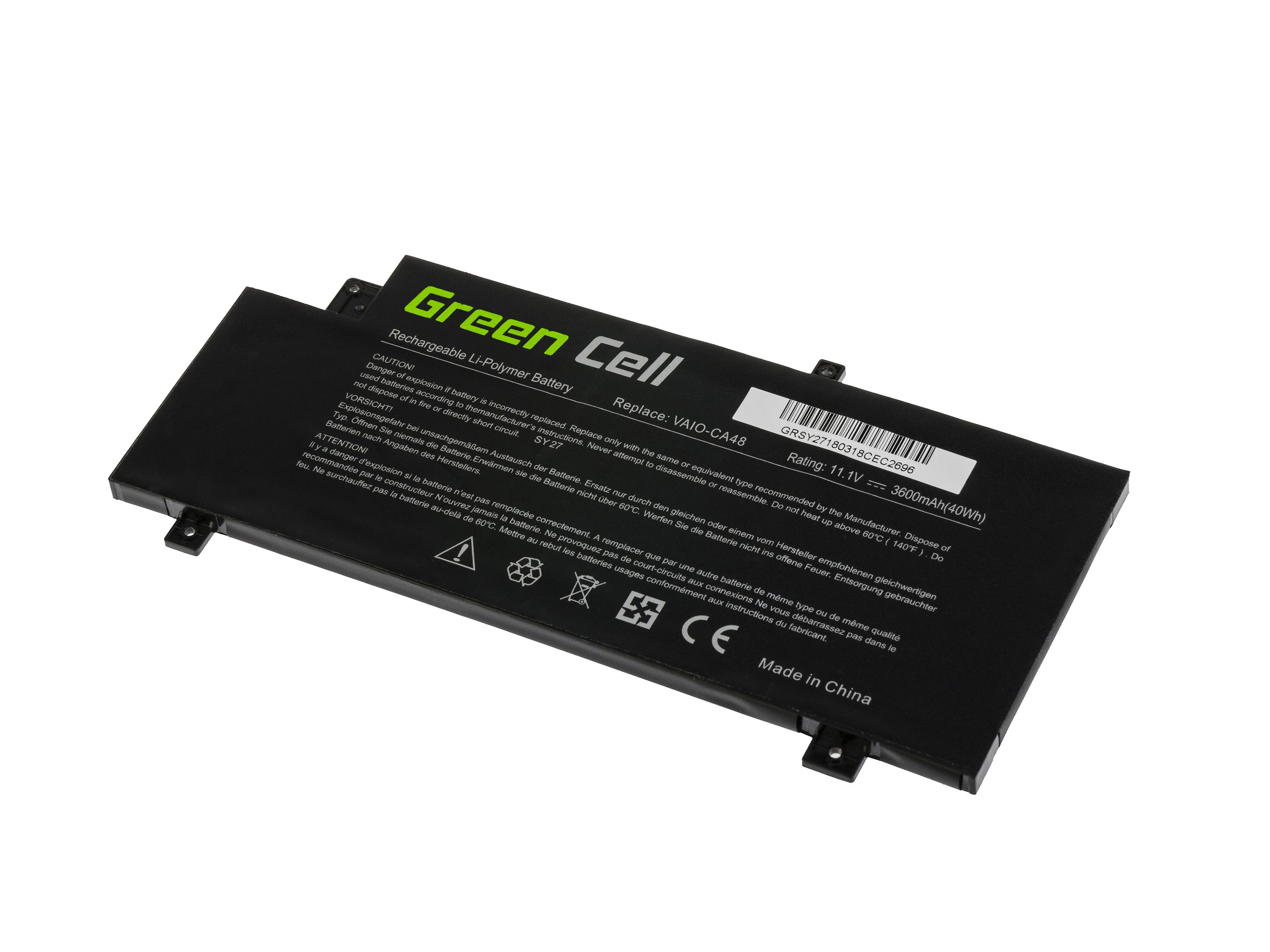 Green Cell SY27 Baterie Sony VGP-BPS34 Sony Vaio Fit 15 SVF15A 3600mAh Li-Pol – neoriginální