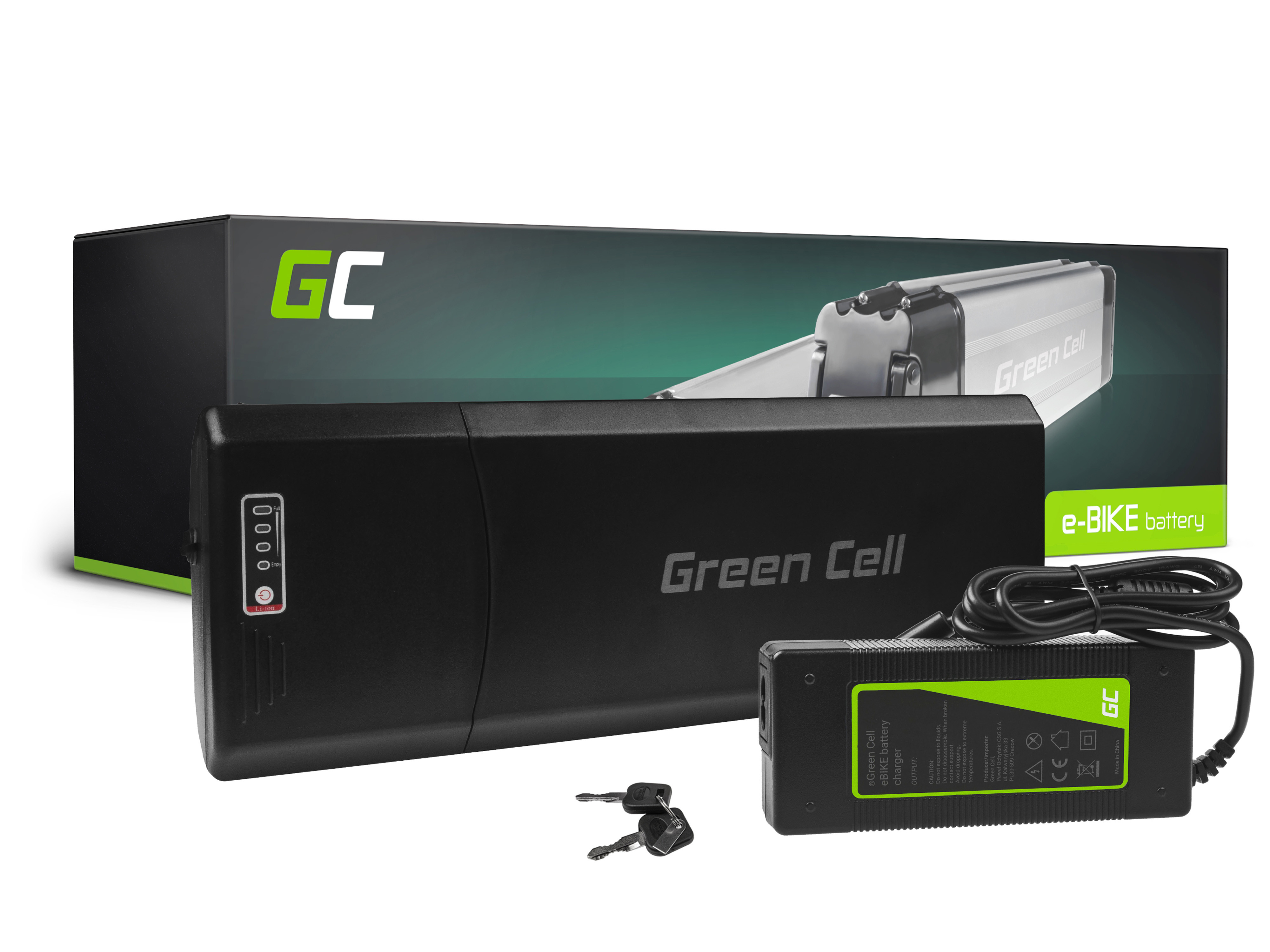 Green Cell EBIKE50STD Baterie pro Elektrokola Rear Rack s Nabíječkou 24V 13Ah 312Wh Li-Ion