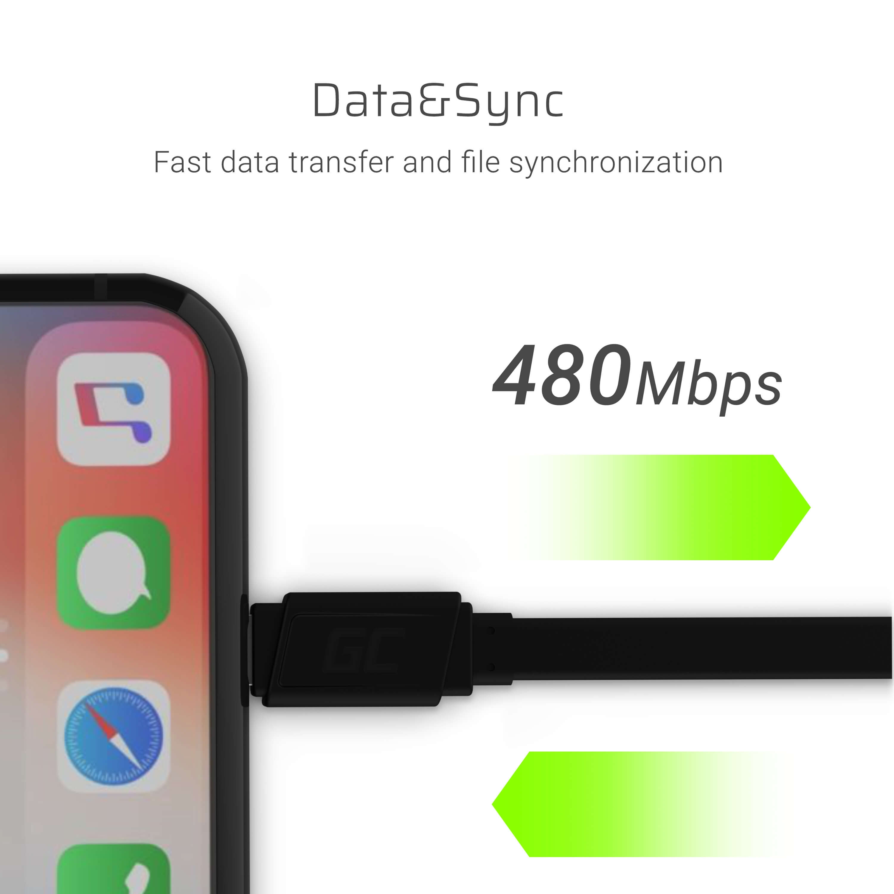 *Green Cell kabel GCmatte USB - Lightning 25cm pro iPhone, iPad, iPod, s podporou rychlého nabíjení