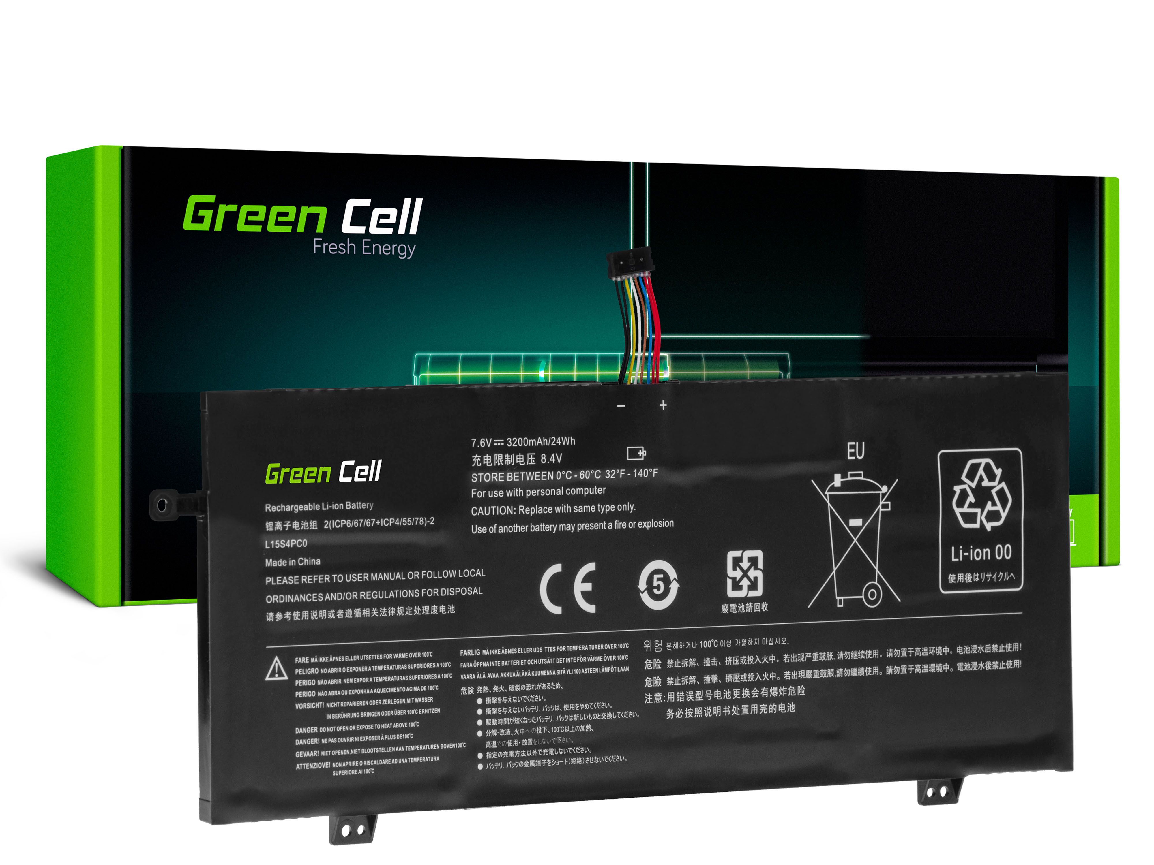 Green Cell LE162 Baterie Lenovo L15L4PC0 L15M4PC0 L15M6PC0 L15S4PC0, Lenovo V730 V730-13 Ideapad 710s Plus 710s-13IKB 710s-13ISK 3200mAh Li-Pol