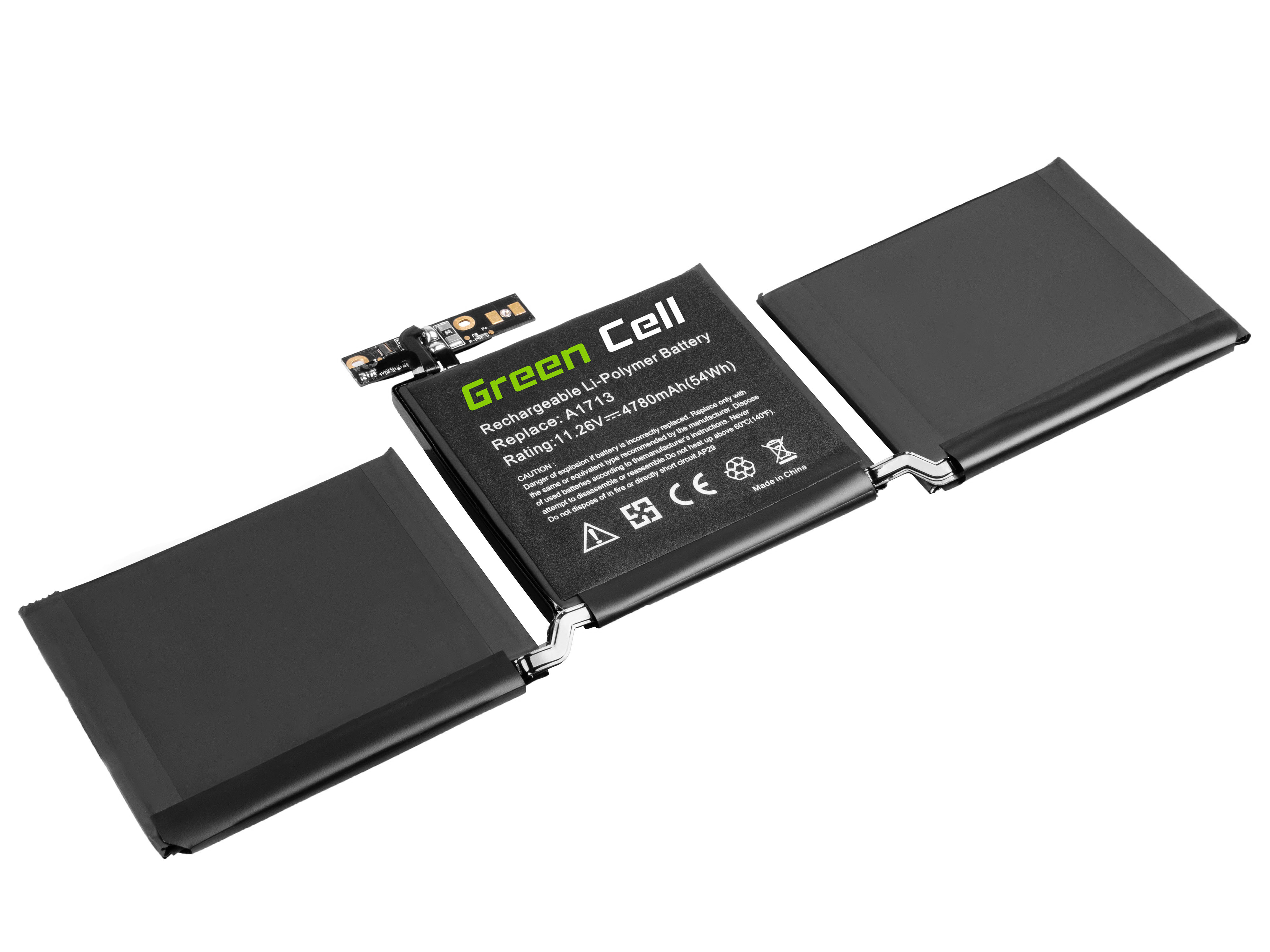 Green Cell AP29 Baterie A1713,Apple MacBook Pro 13 A1708 (2016 a 2017, 2 porty Thunderbolt) 54Wh Li-Pol