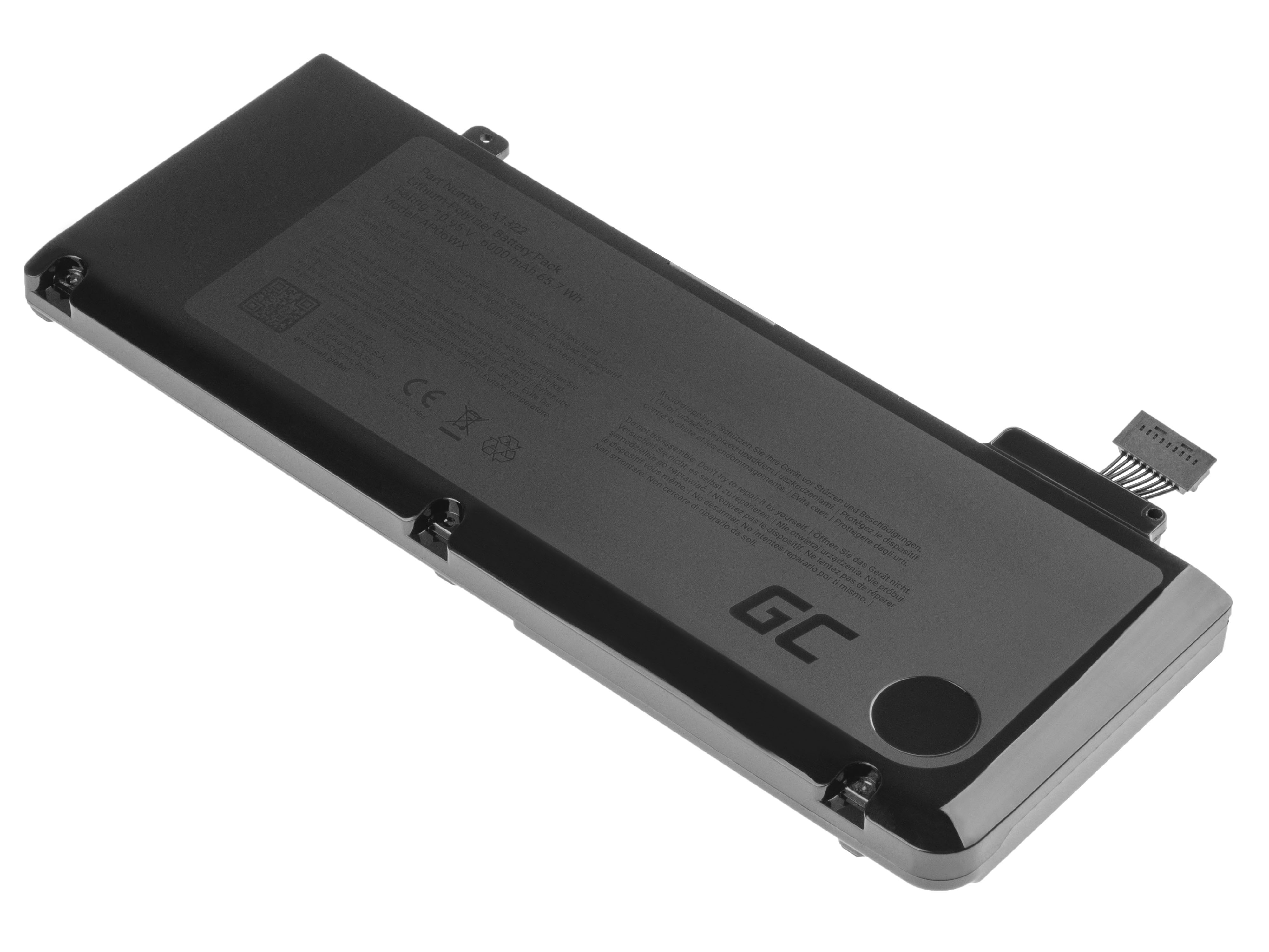 Green Cell AP06WX Baterie Apple A1322 pro Apple MacBook Pro 13 A1278 (Mid 2009, Mid 2010, Early 2011, Late 2011, Mid 2012) 6000mAh Li-Pol
