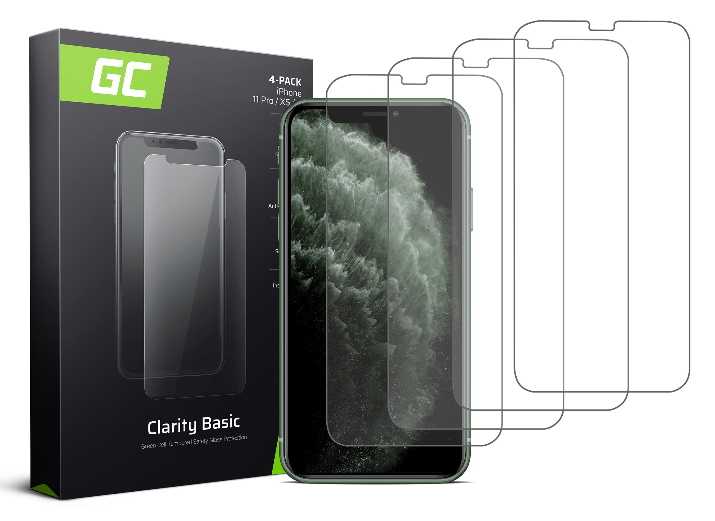 4x Screen Protector GC Clarity for Apple iPhone X / XS / 11 Pro